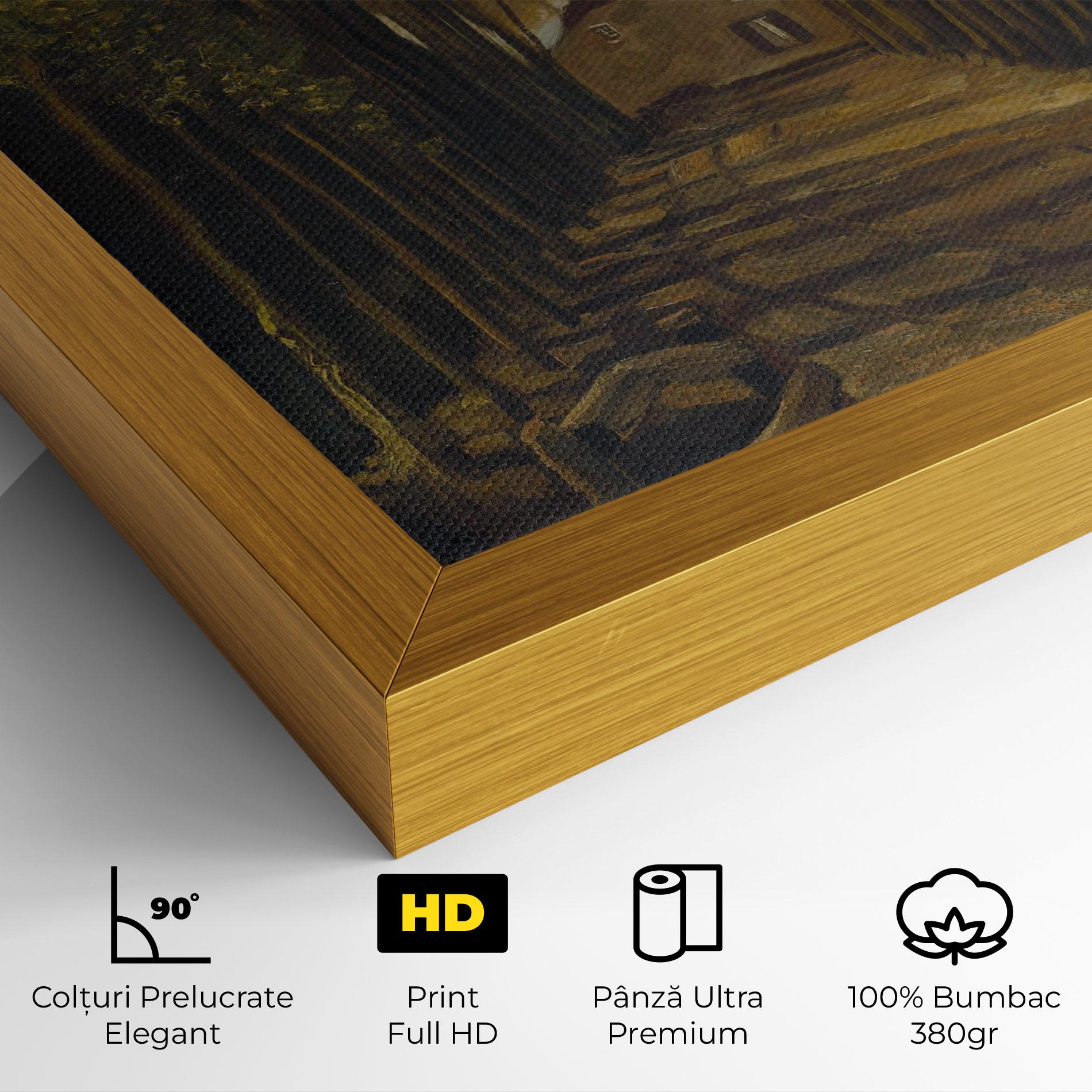 Tablou Canvas Avenue Of Poplars Autumn mockup 4