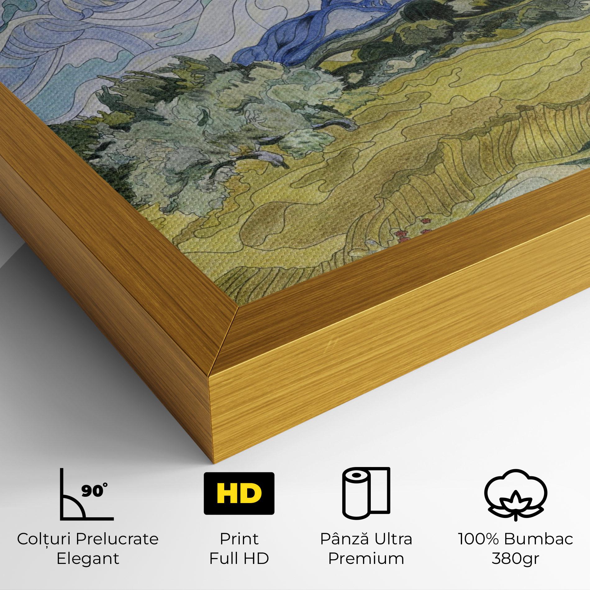 Tablou Canvas Wheat Field Cypresses mockup 4