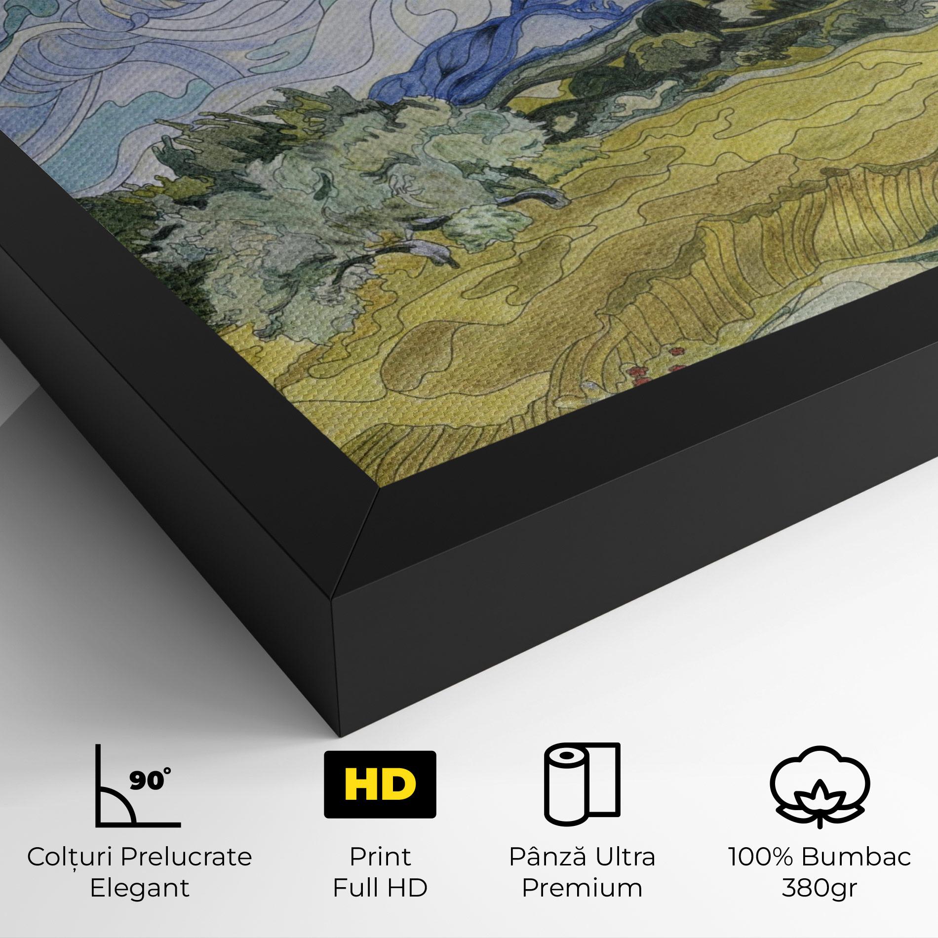 Tablou Canvas Wheat Field Cypresses mockup 4