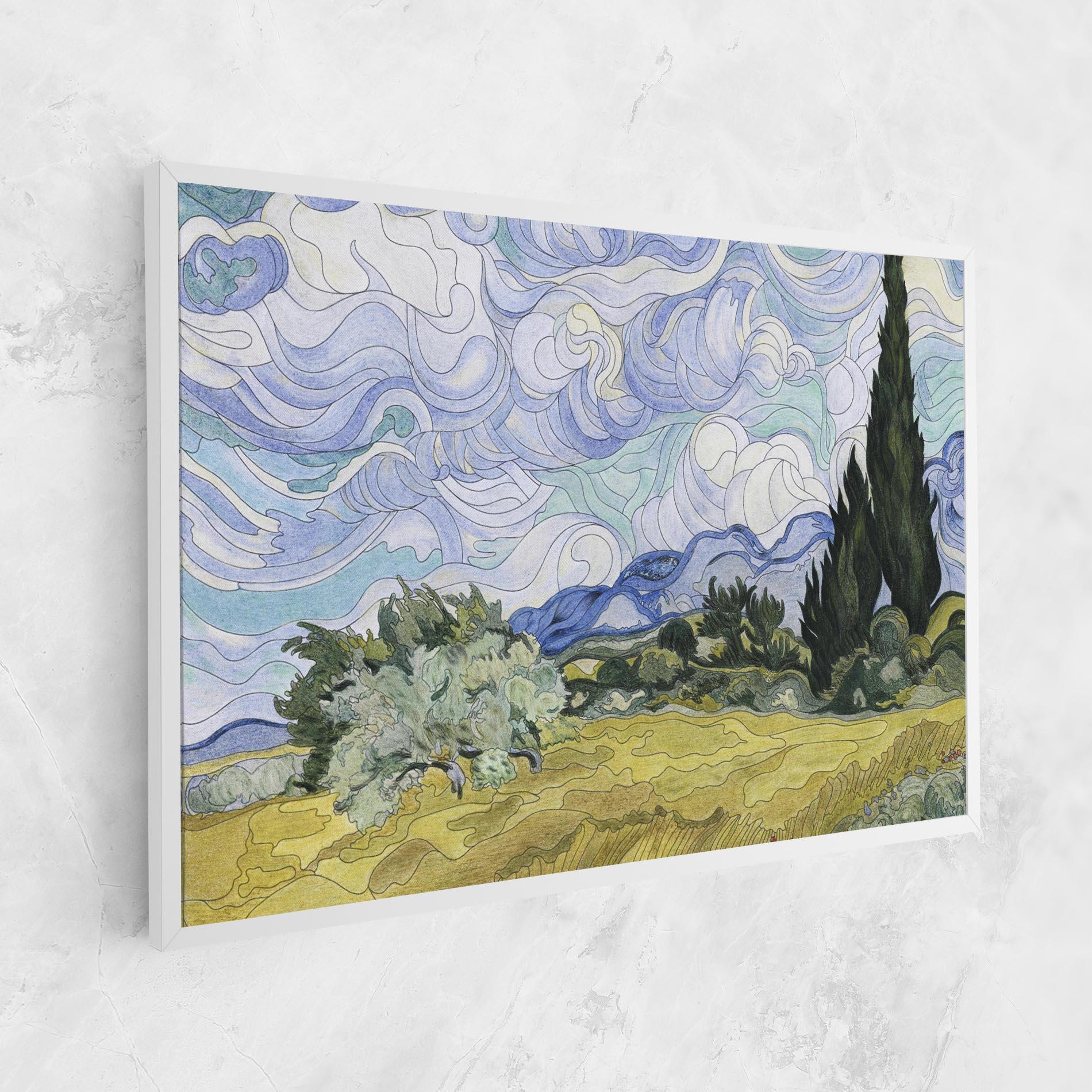Tablou Canvas Wheat Field Cypresses mockup 1
