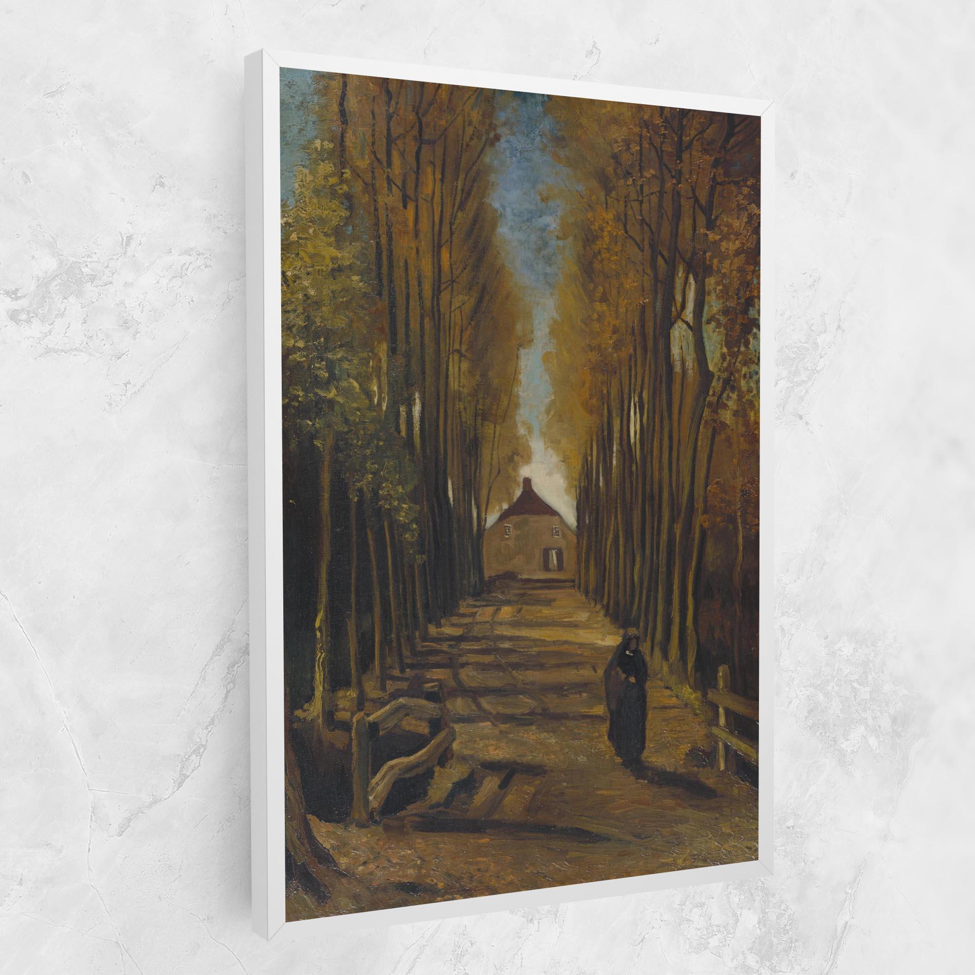 Tablou Canvas Avenue Of Poplars Autumn mockup 1