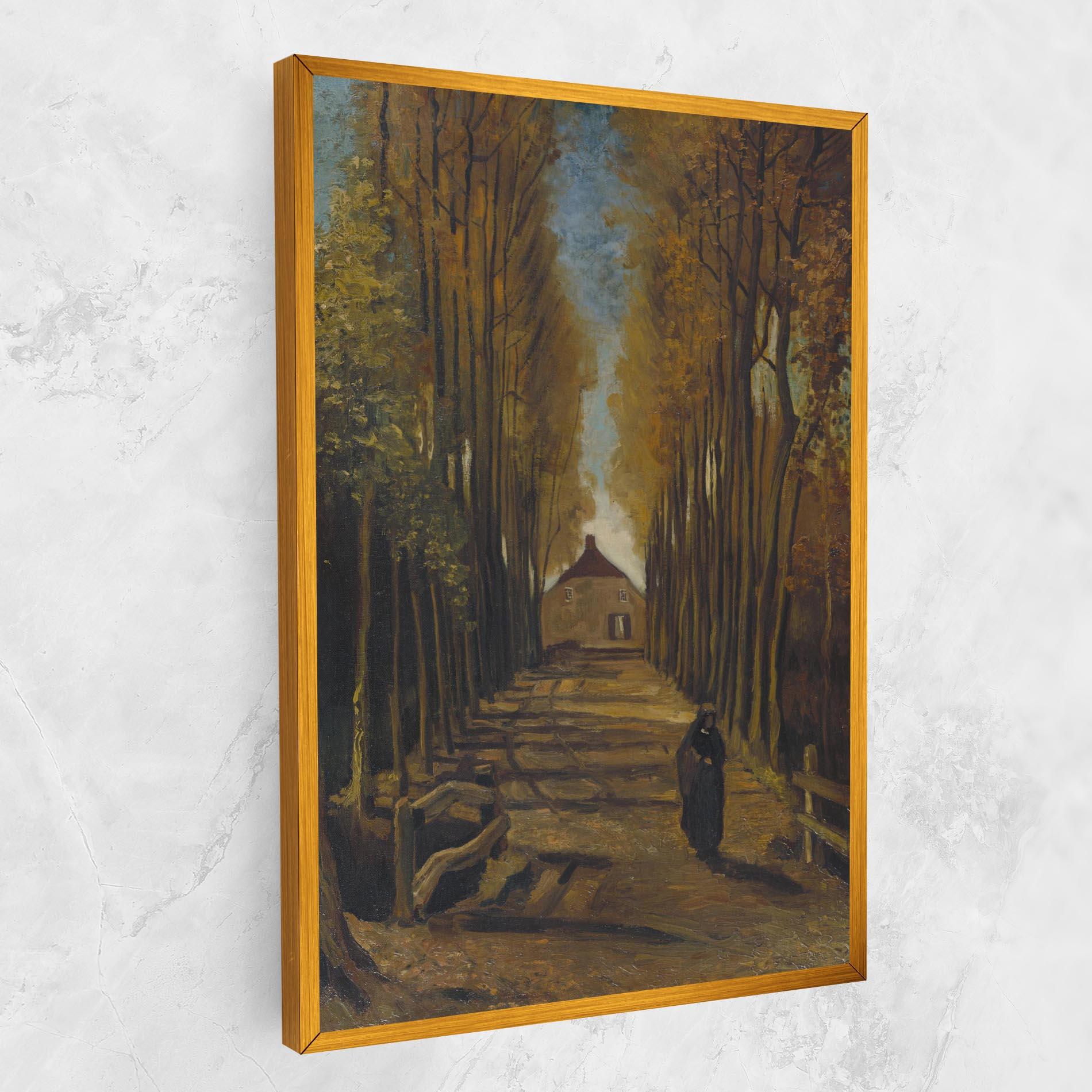 Tablou Canvas Avenue Of Poplars Autumn mockup 1