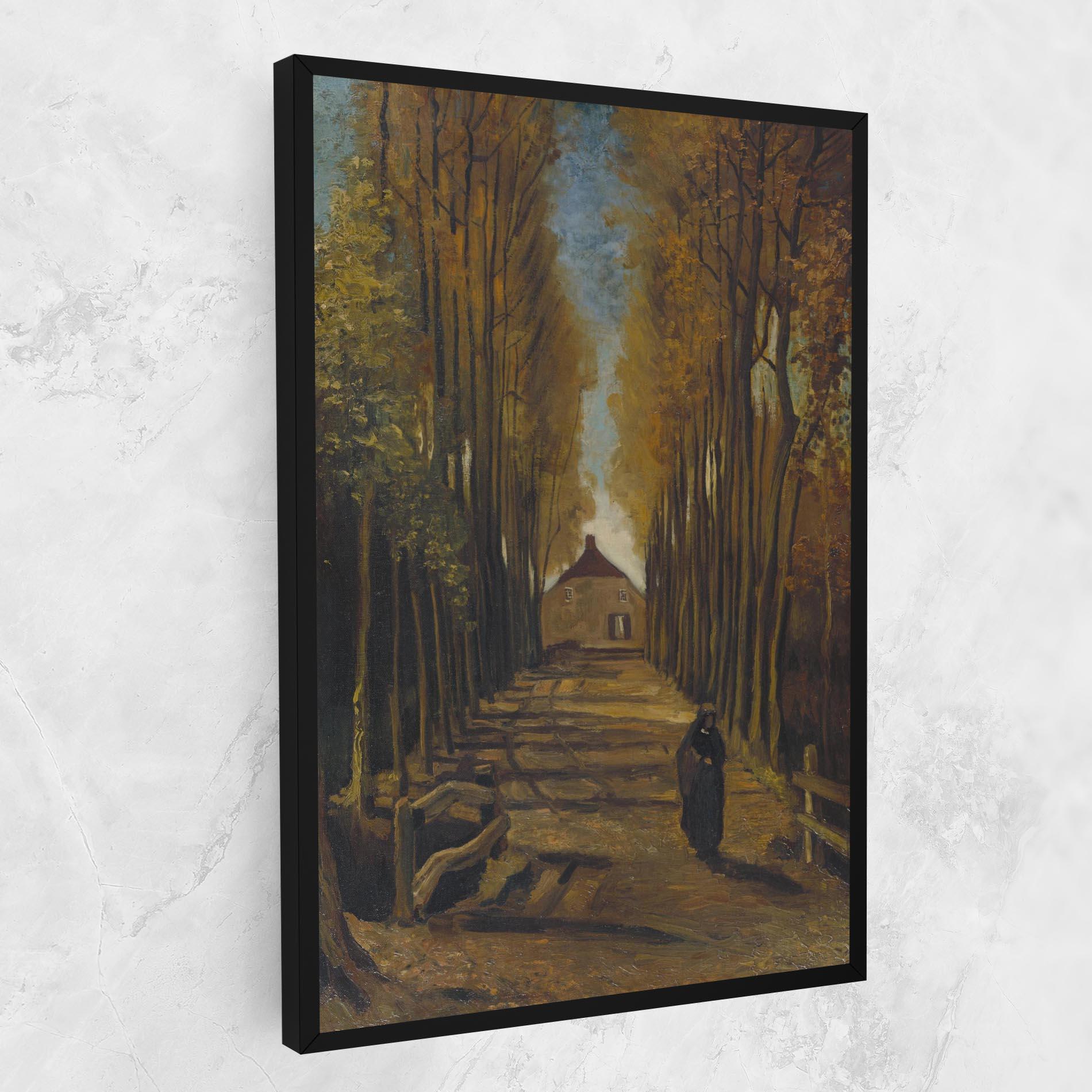 Tablou Canvas Avenue Of Poplars Autumn mockup 1