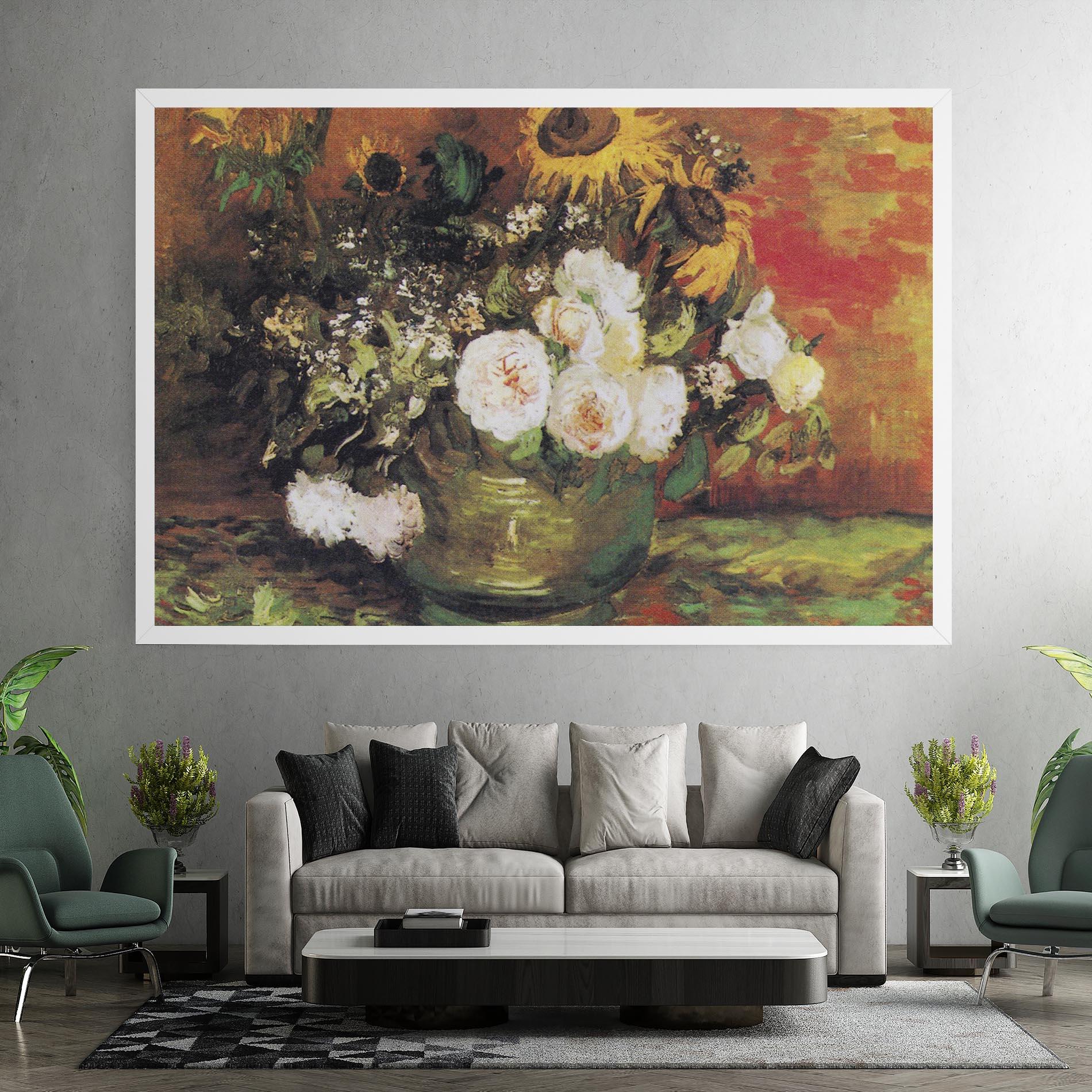 Tablou Canvas Bowl With Sunflowers mockup 7
