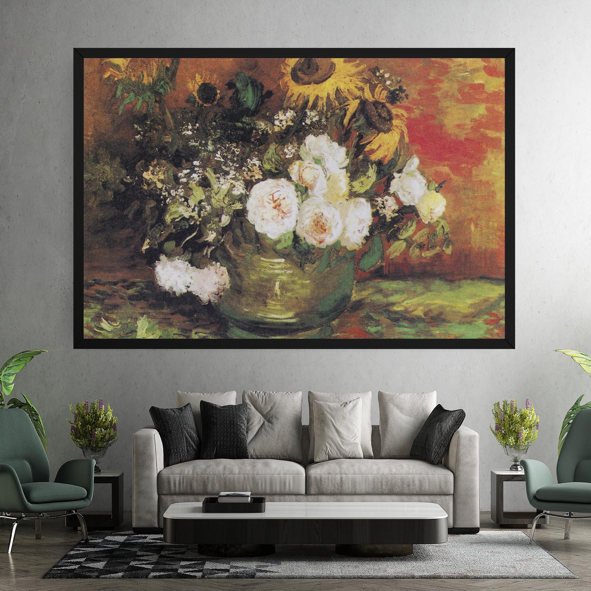 Tablou Canvas Bowl With Sunflowers mockup 7