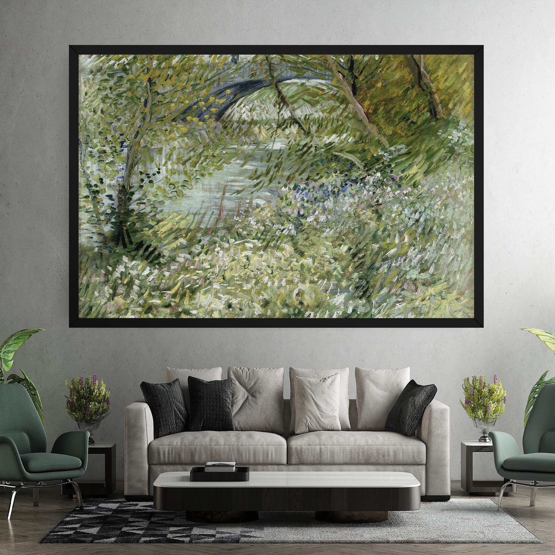Tablou Canvas River Bank Springtime mockup 7