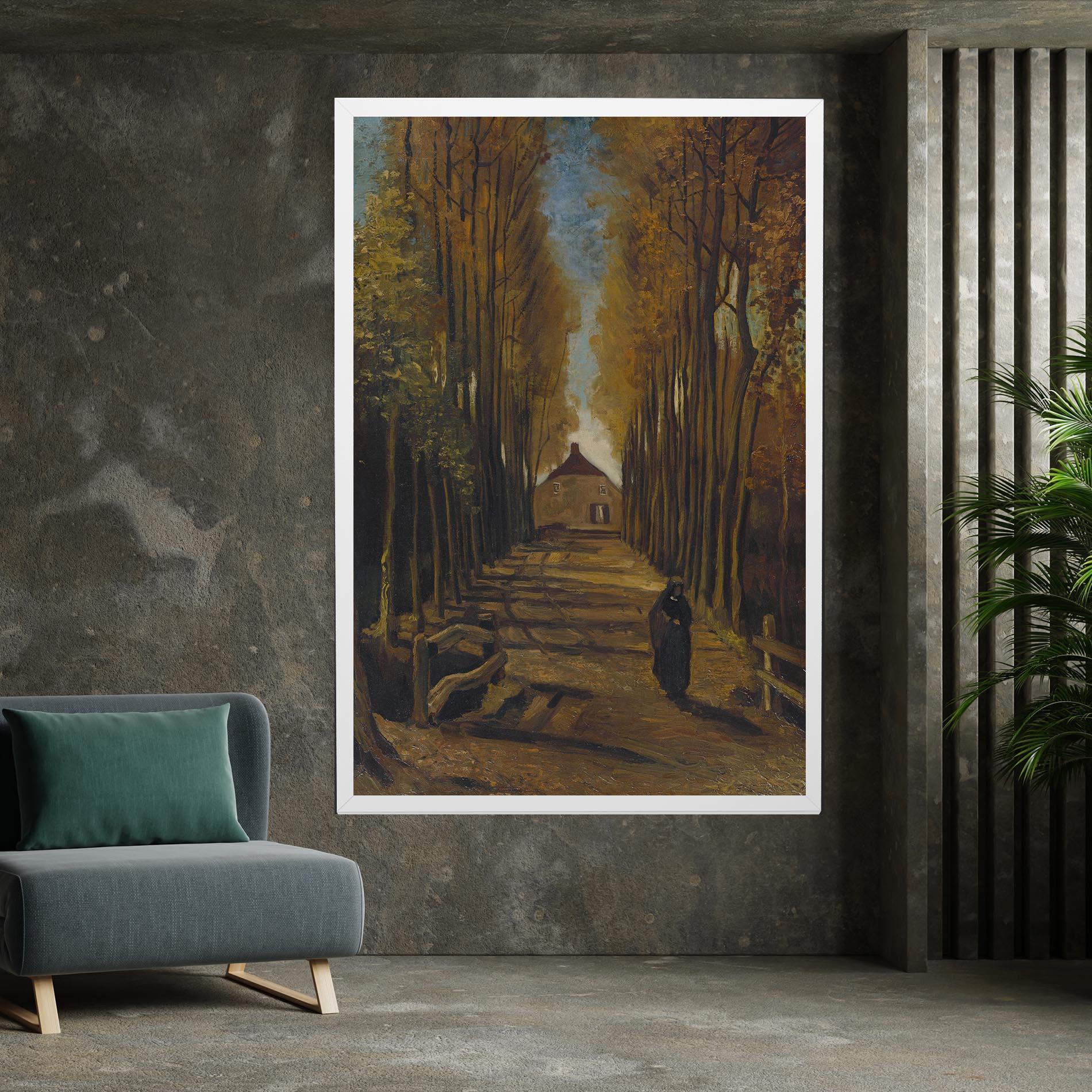 Tablou Canvas Avenue Of Poplars Autumn mockup 7