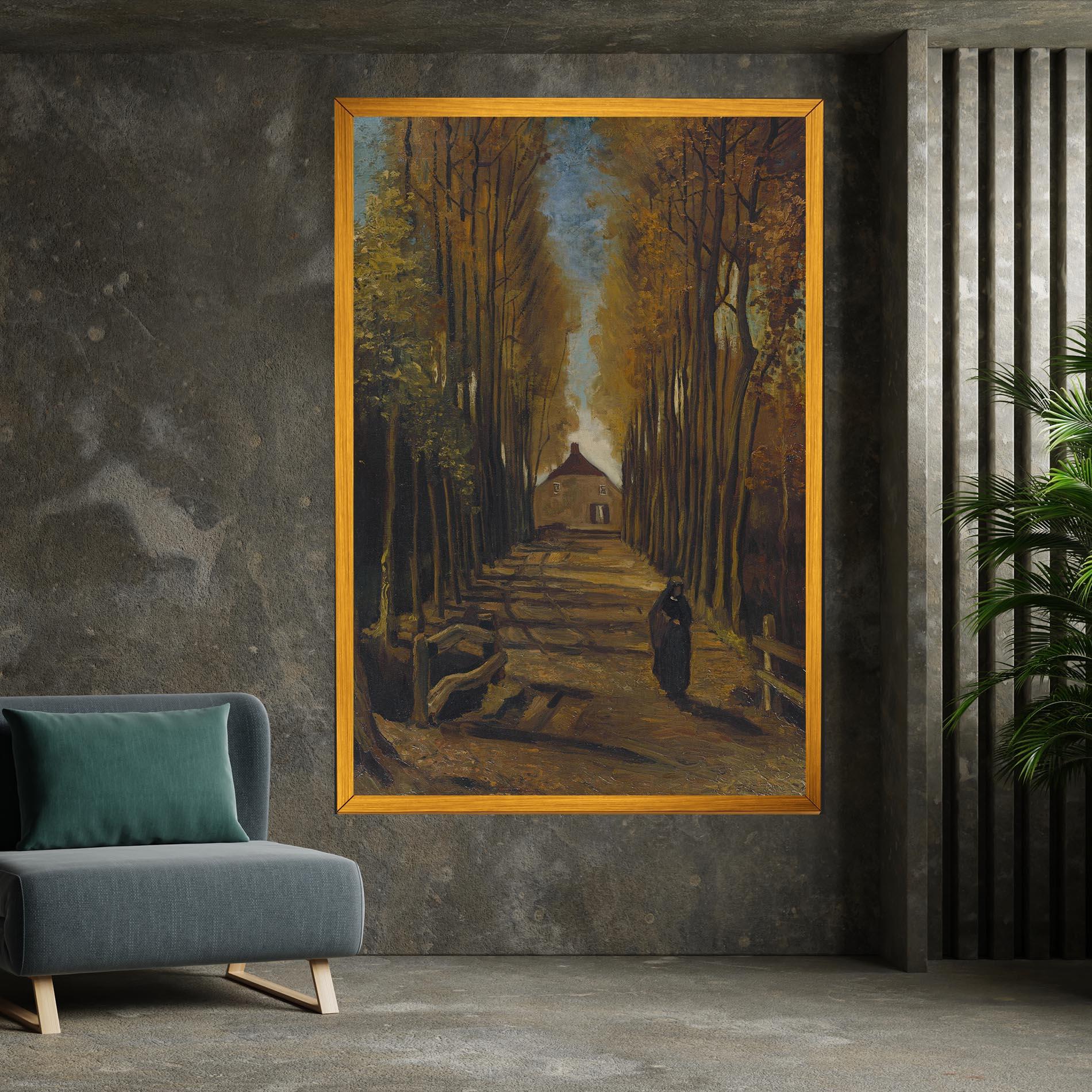 Tablou Canvas Avenue Of Poplars Autumn mockup 7