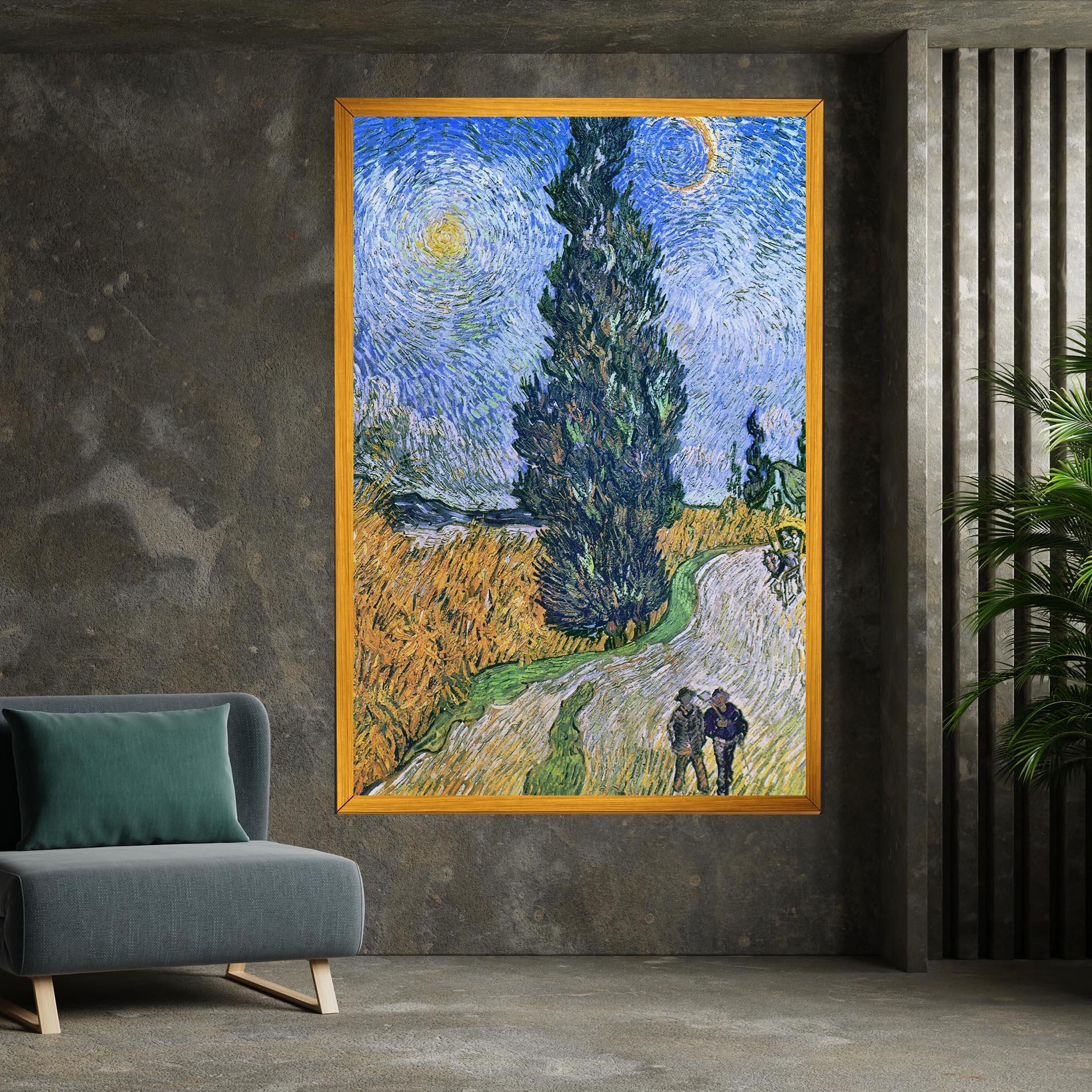 Tablou Canvas Road With Cypress mockup 7