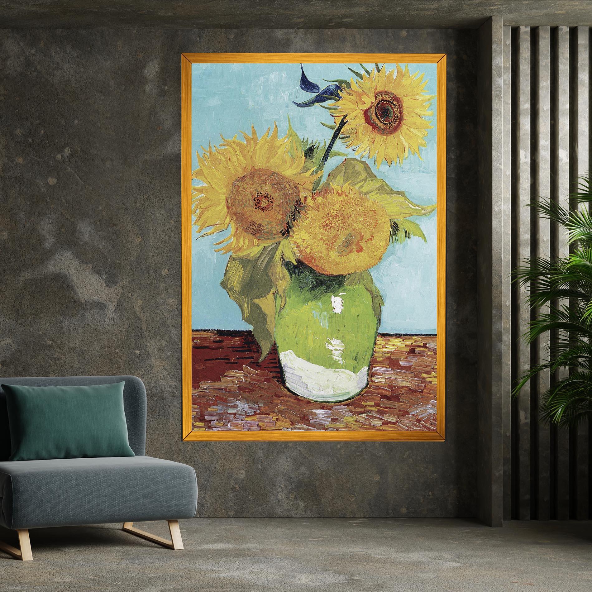 Tablou Canvas Three Sunflowers mockup 7