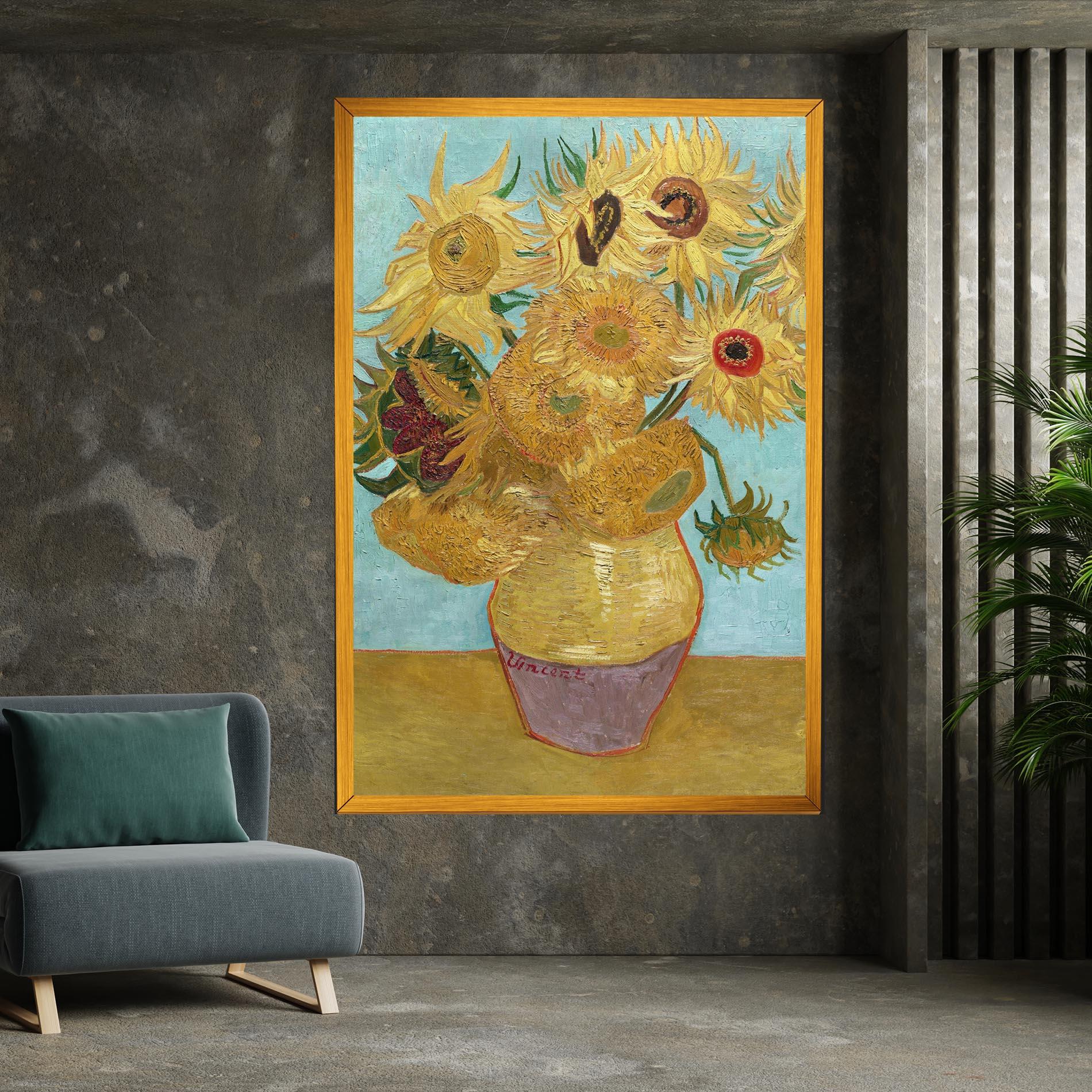 Tablou Canvas Twelve Sunflowers mockup 7