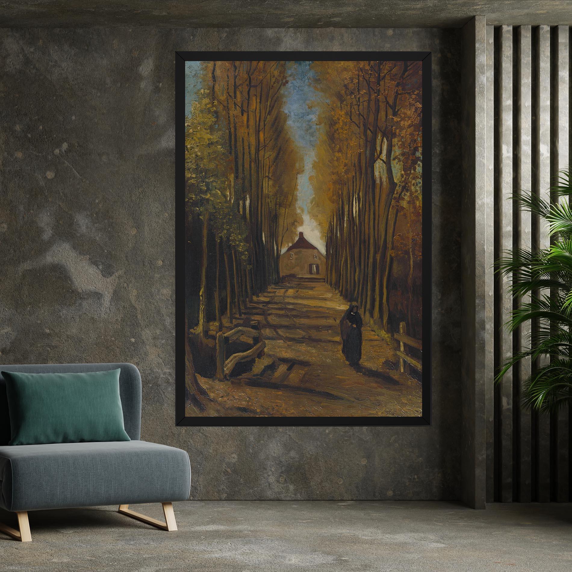 Tablou Canvas Avenue Of Poplars Autumn mockup 7