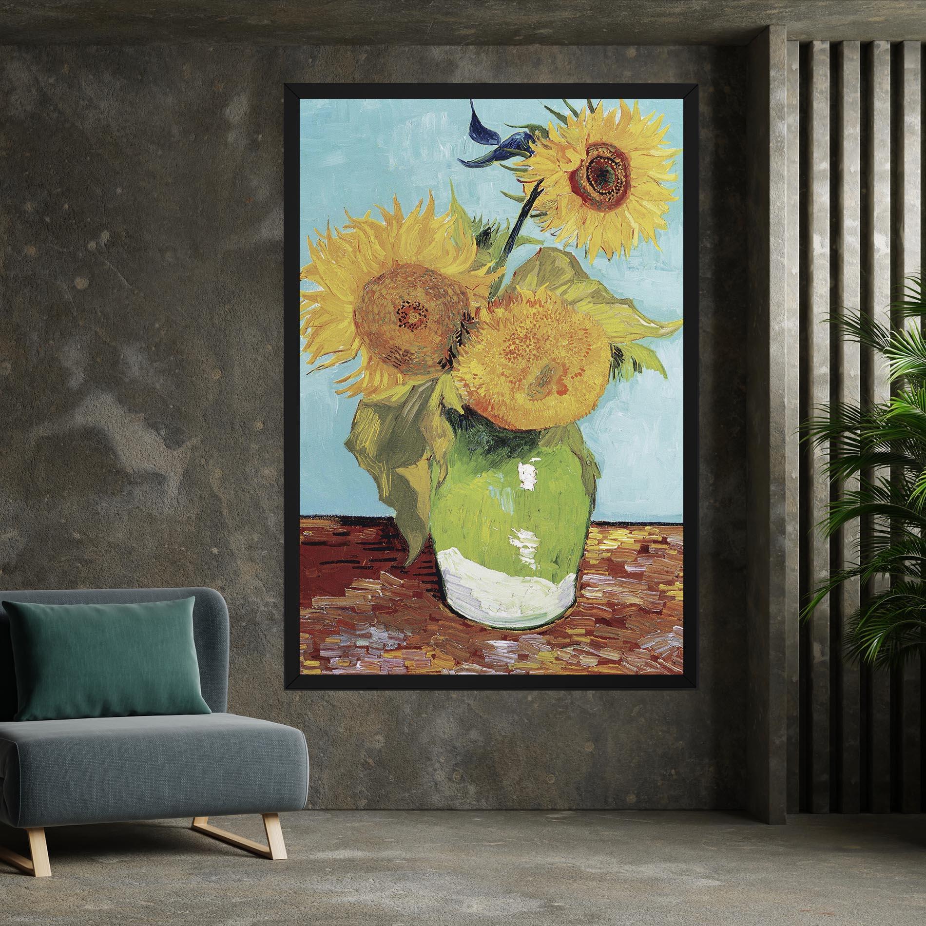 Tablou Canvas Three Sunflowers mockup 7
