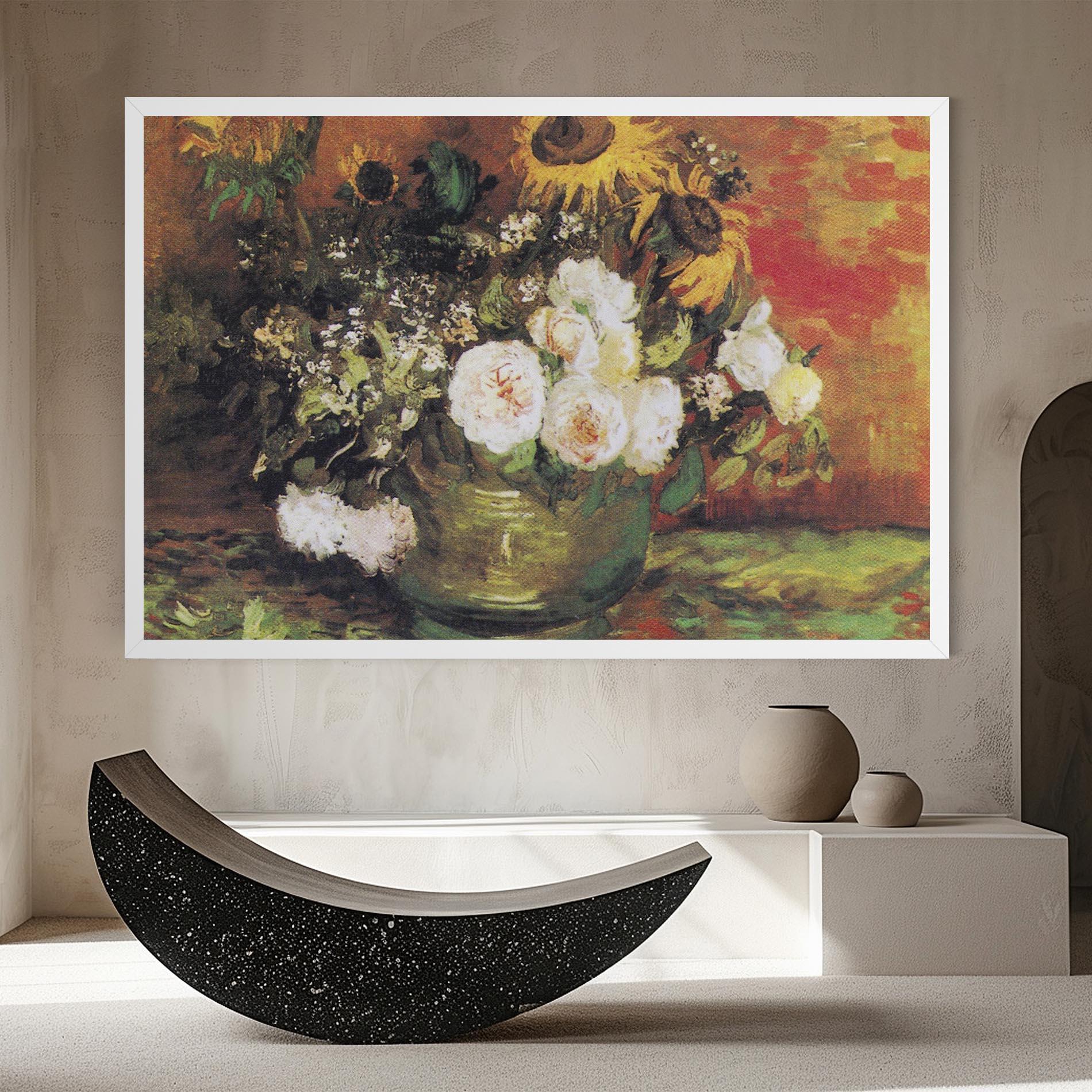 Tablou Canvas Bowl With Sunflowers mockup 8