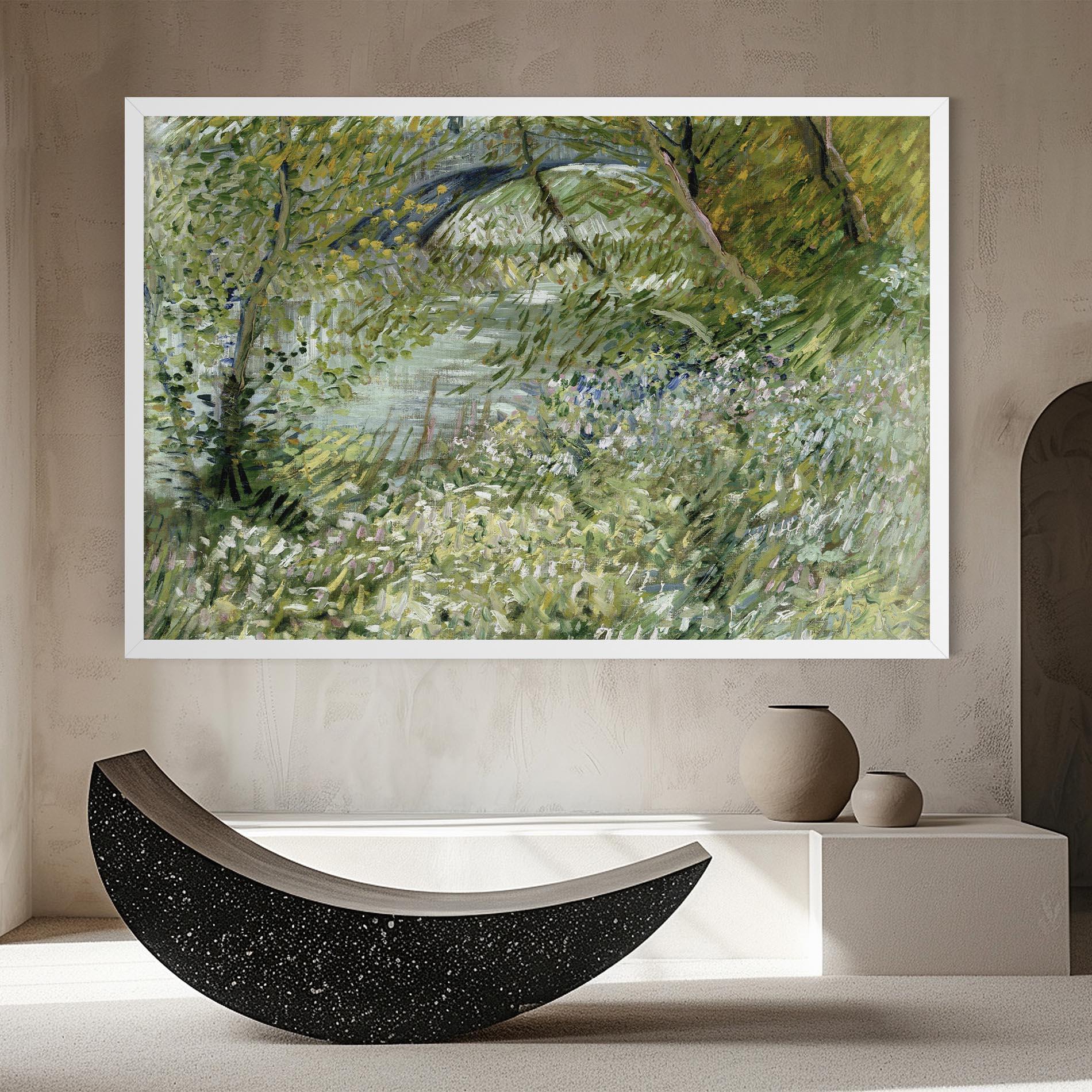 Tablou Canvas River Bank Springtime mockup 8