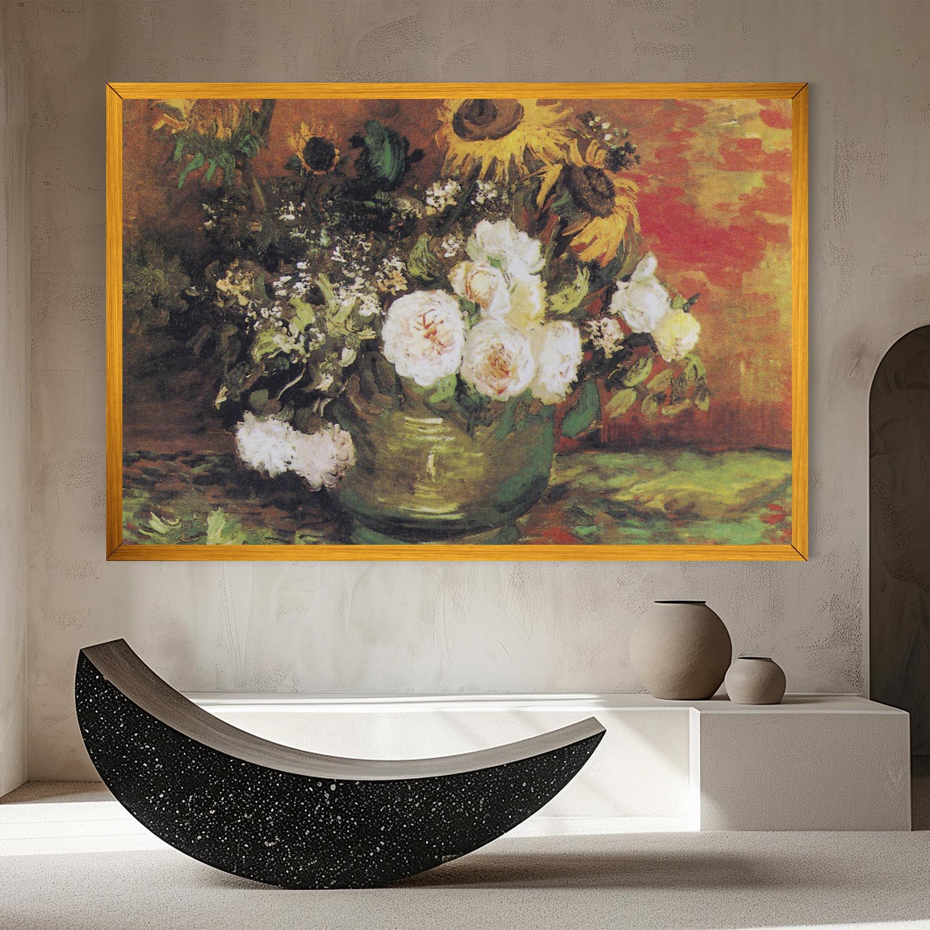 Tablou Canvas Bowl With Sunflowers mockup 8