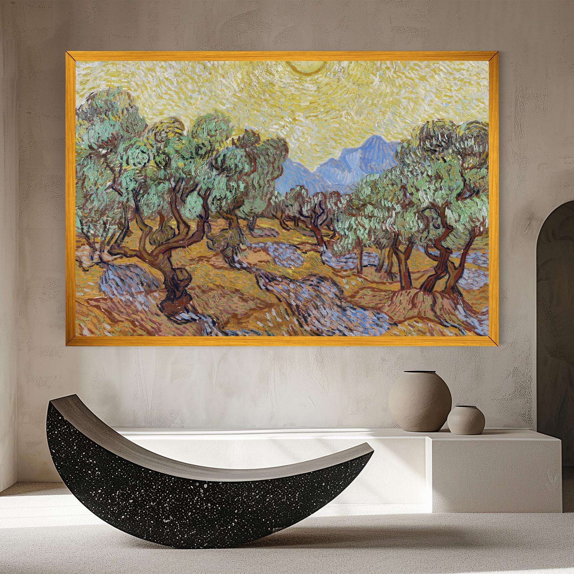 Tablou Canvas Gogh Olive Trees mockup 8