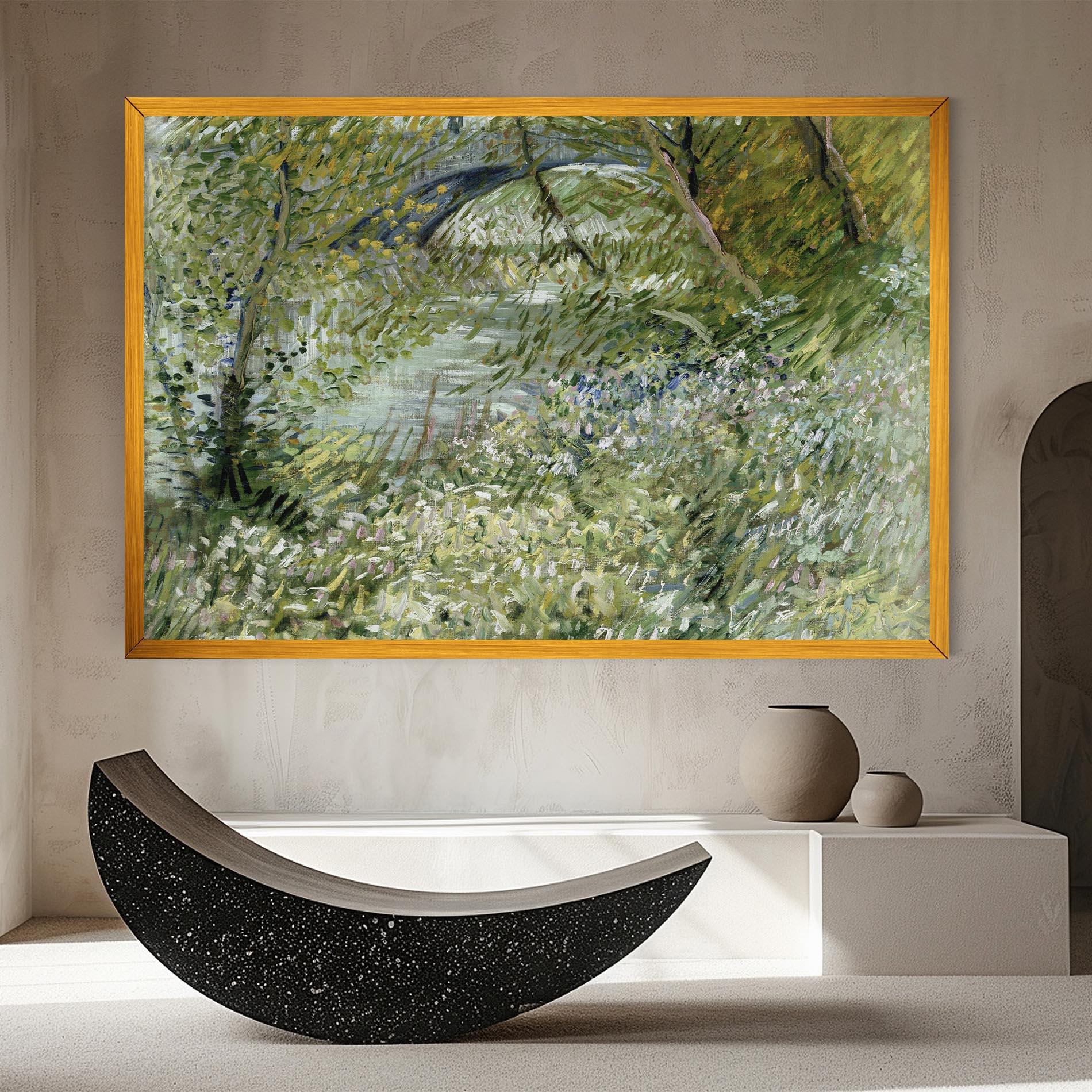 Tablou Canvas River Bank Springtime mockup 8