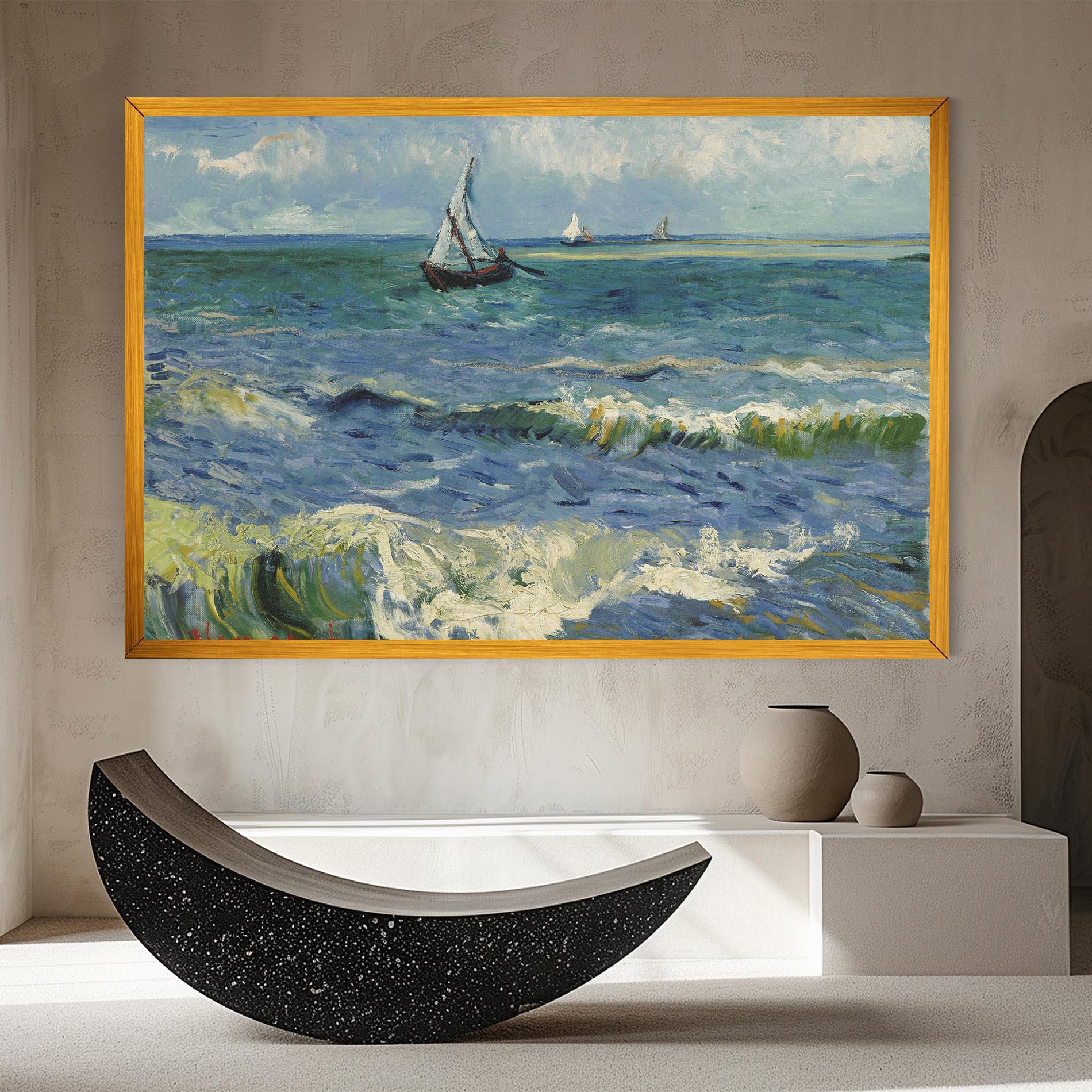 Tablou Canvas Zeegezicht Saintes Maries mockup 8