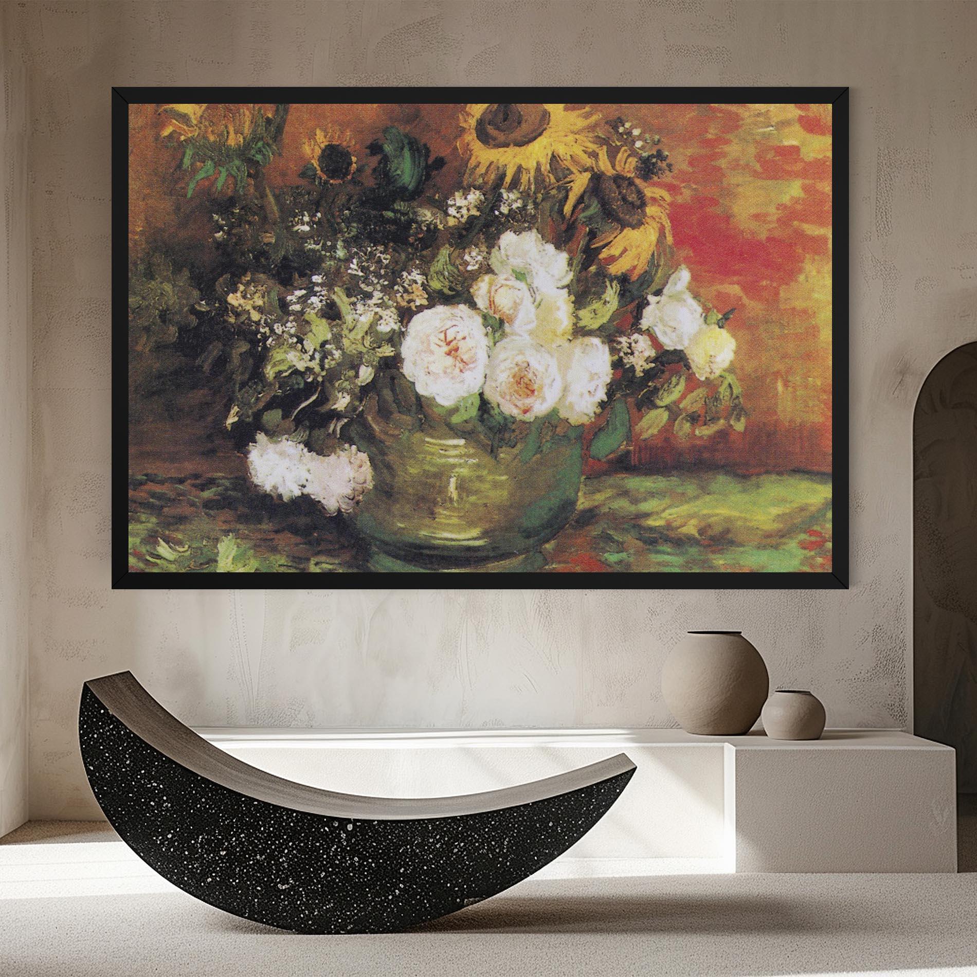 Tablou Canvas Bowl With Sunflowers mockup 8