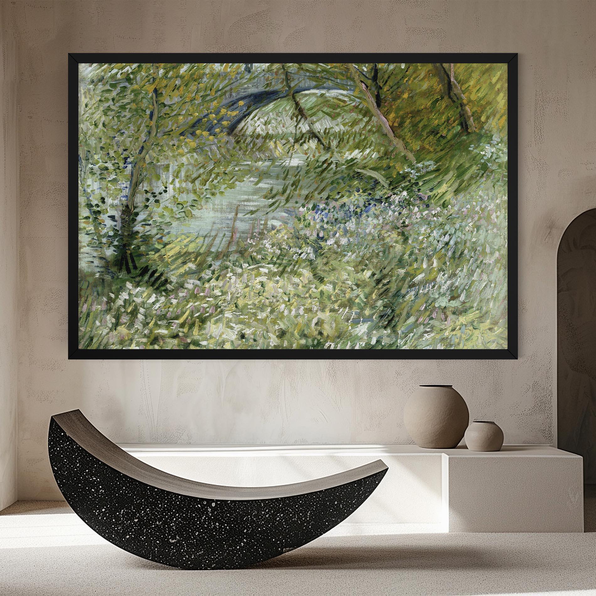 Tablou Canvas River Bank Springtime mockup 8