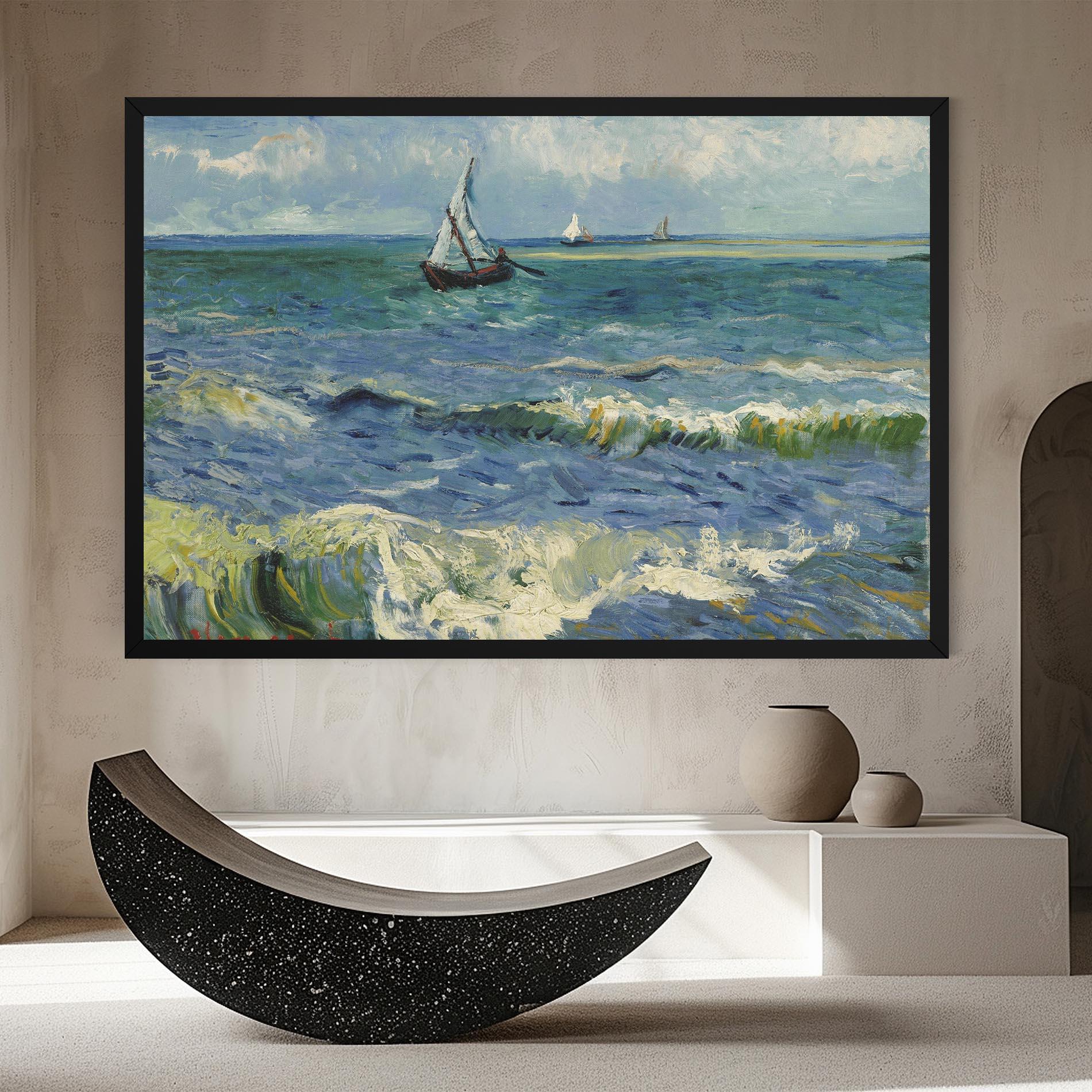 Tablou Canvas Zeegezicht Saintes Maries mockup 8