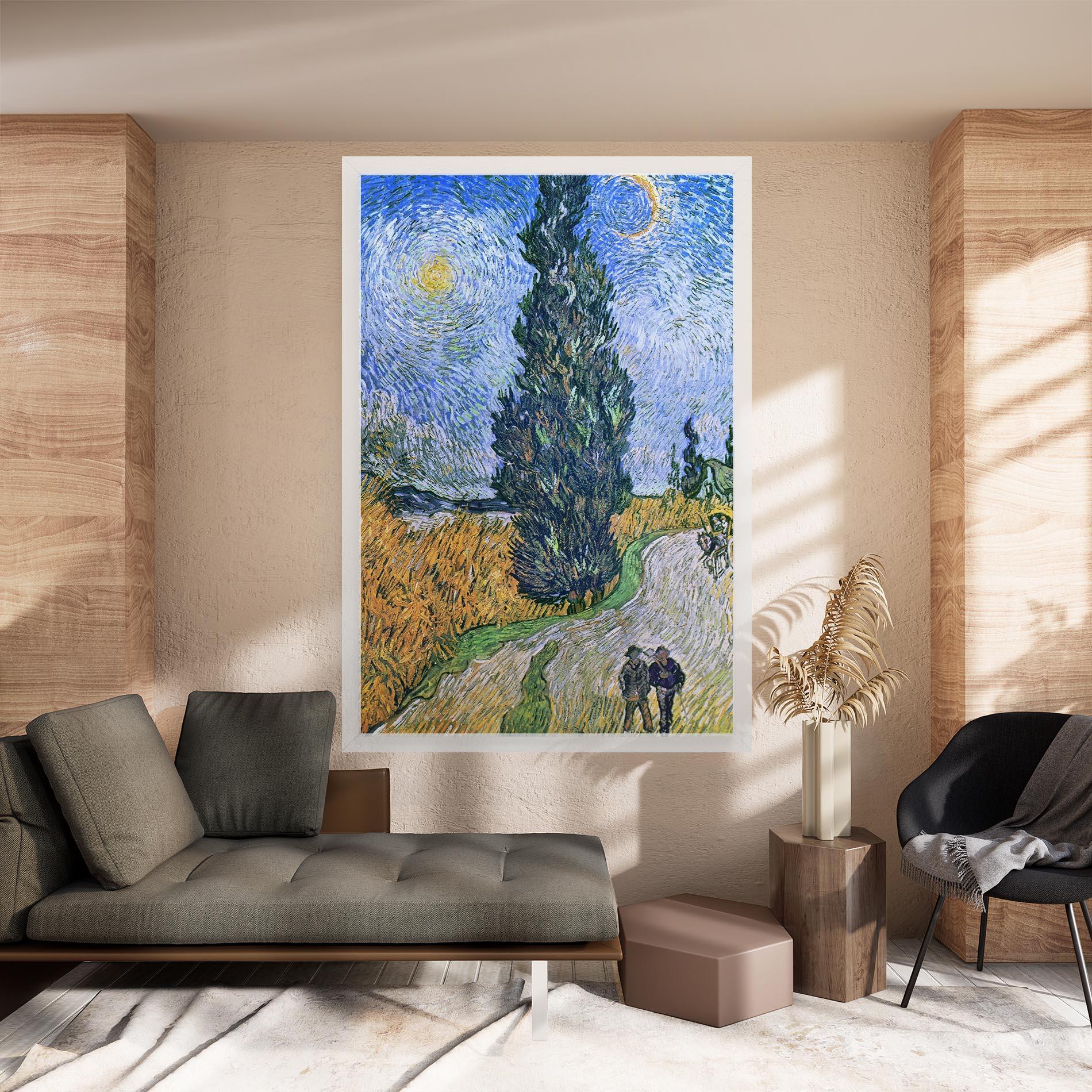 Tablou Canvas Road With Cypress mockup 8