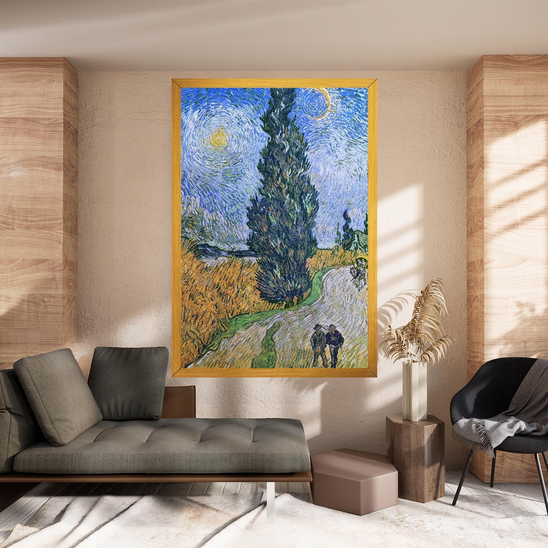 Tablou Canvas Road With Cypress mockup 8