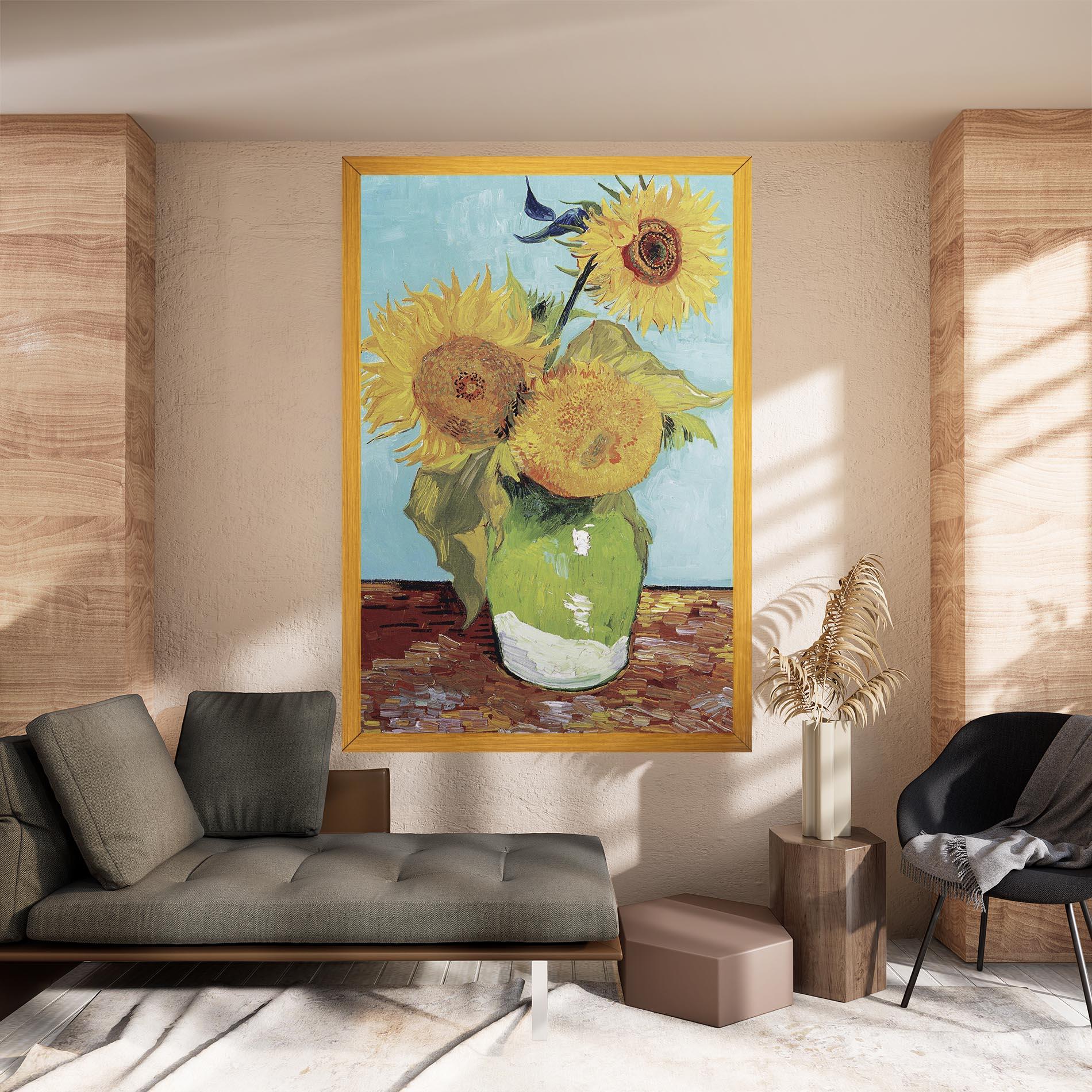 Tablou Canvas Three Sunflowers mockup 8