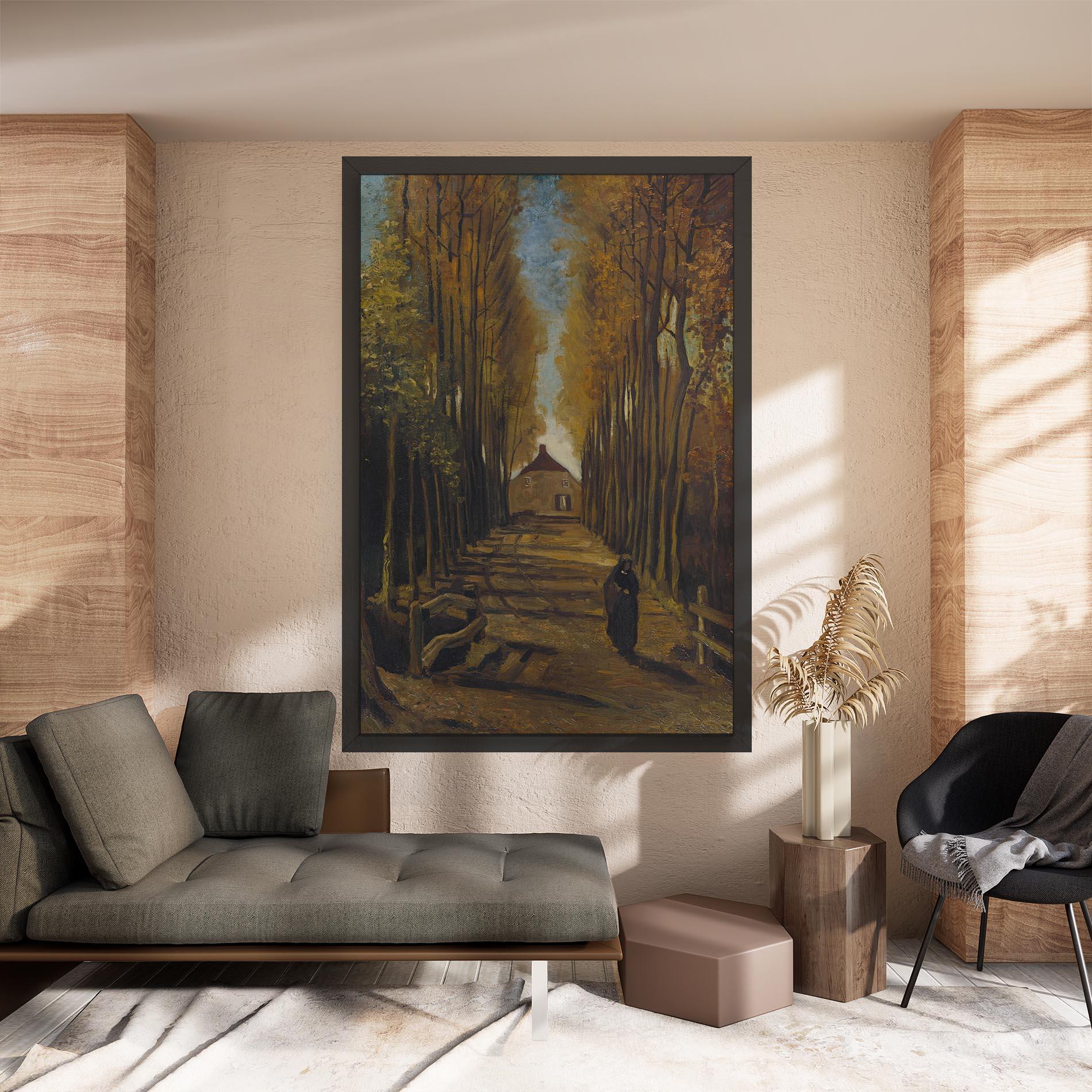 Tablou Canvas Avenue Of Poplars Autumn mockup 8