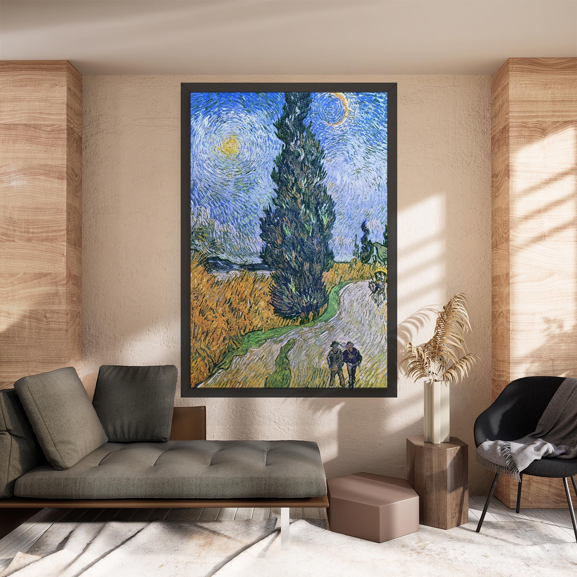 Tablou Canvas Road With Cypress mockup 8