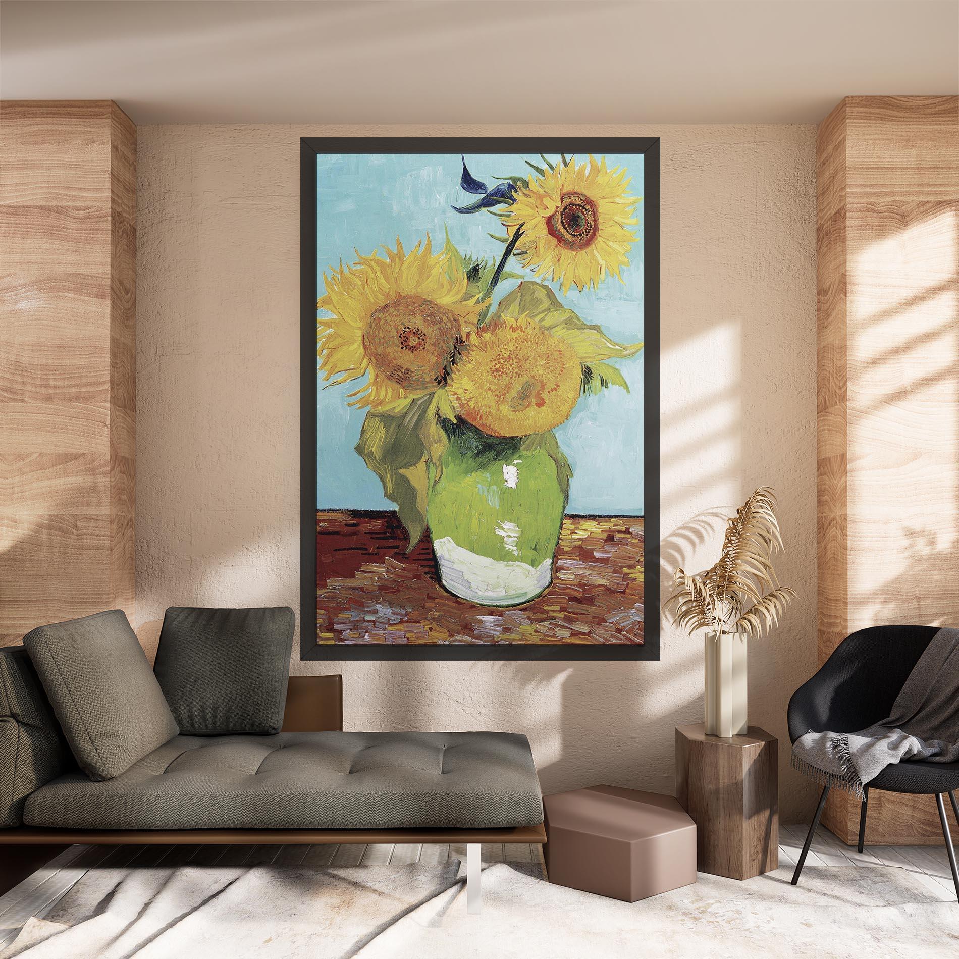 Tablou Canvas Three Sunflowers mockup 8