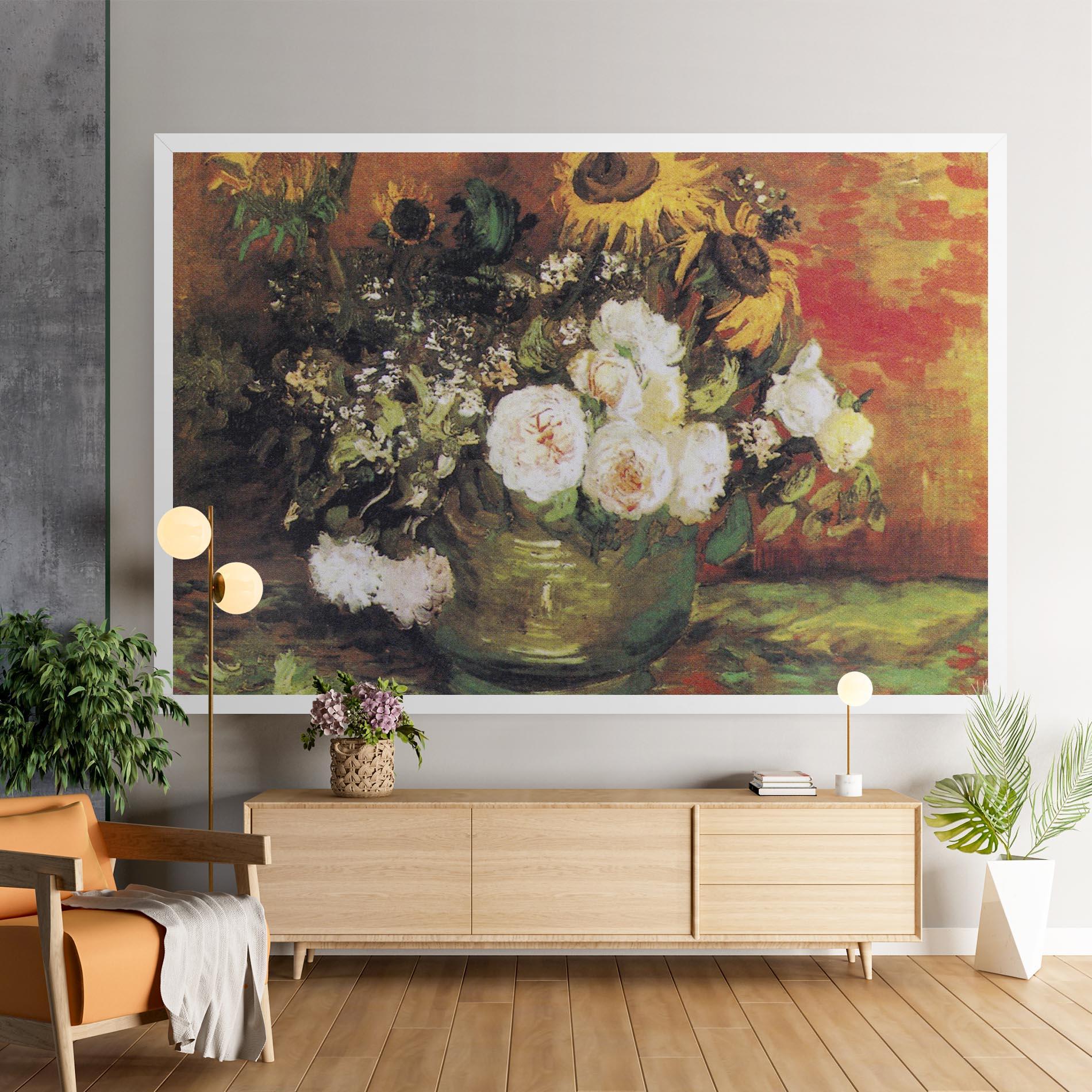 Tablou Canvas Bowl With Sunflowers mockup 9