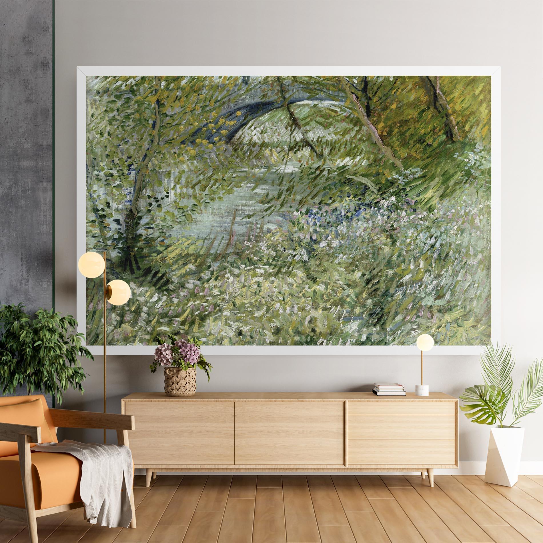 Tablou Canvas River Bank Springtime mockup 9