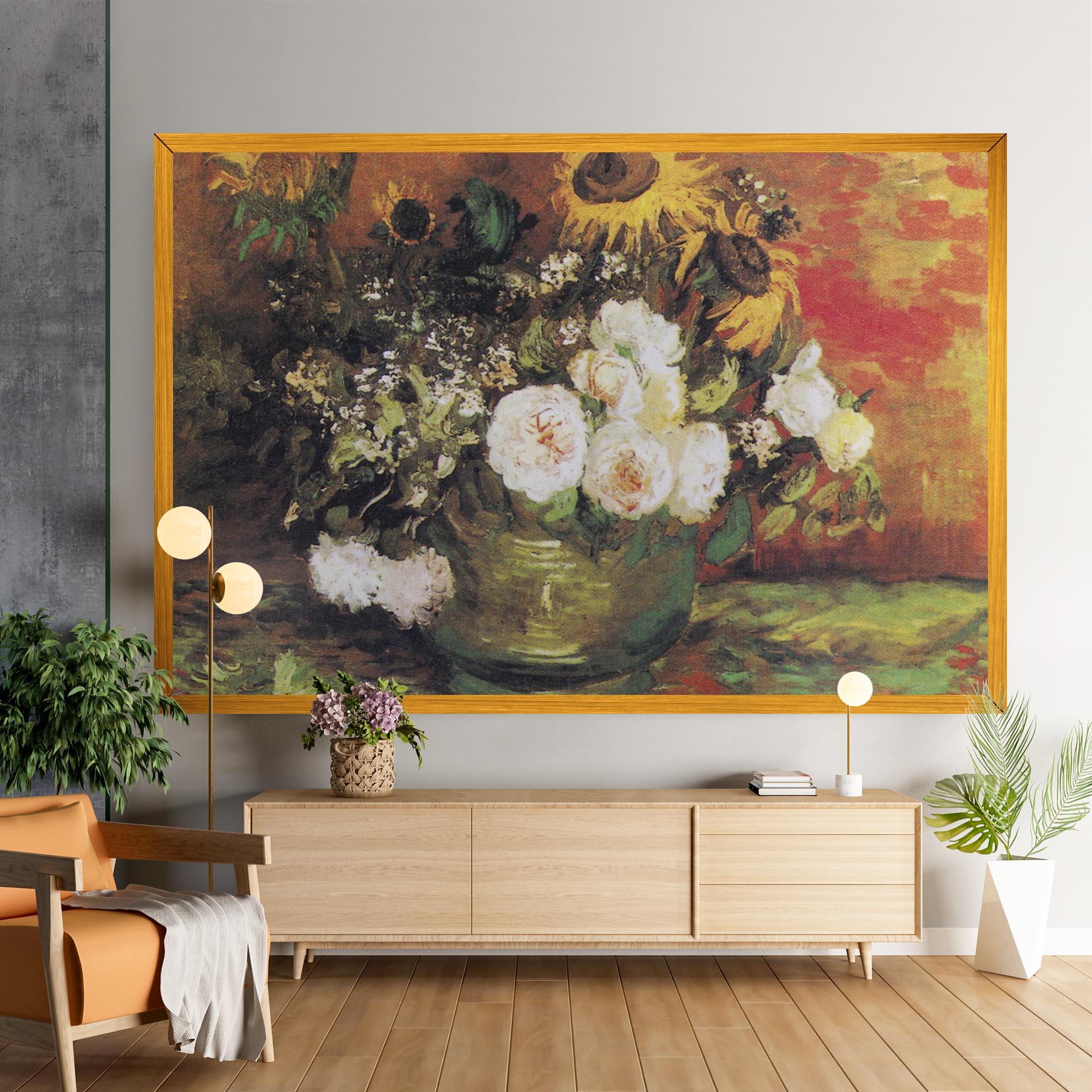 Tablou Canvas Bowl With Sunflowers mockup 9