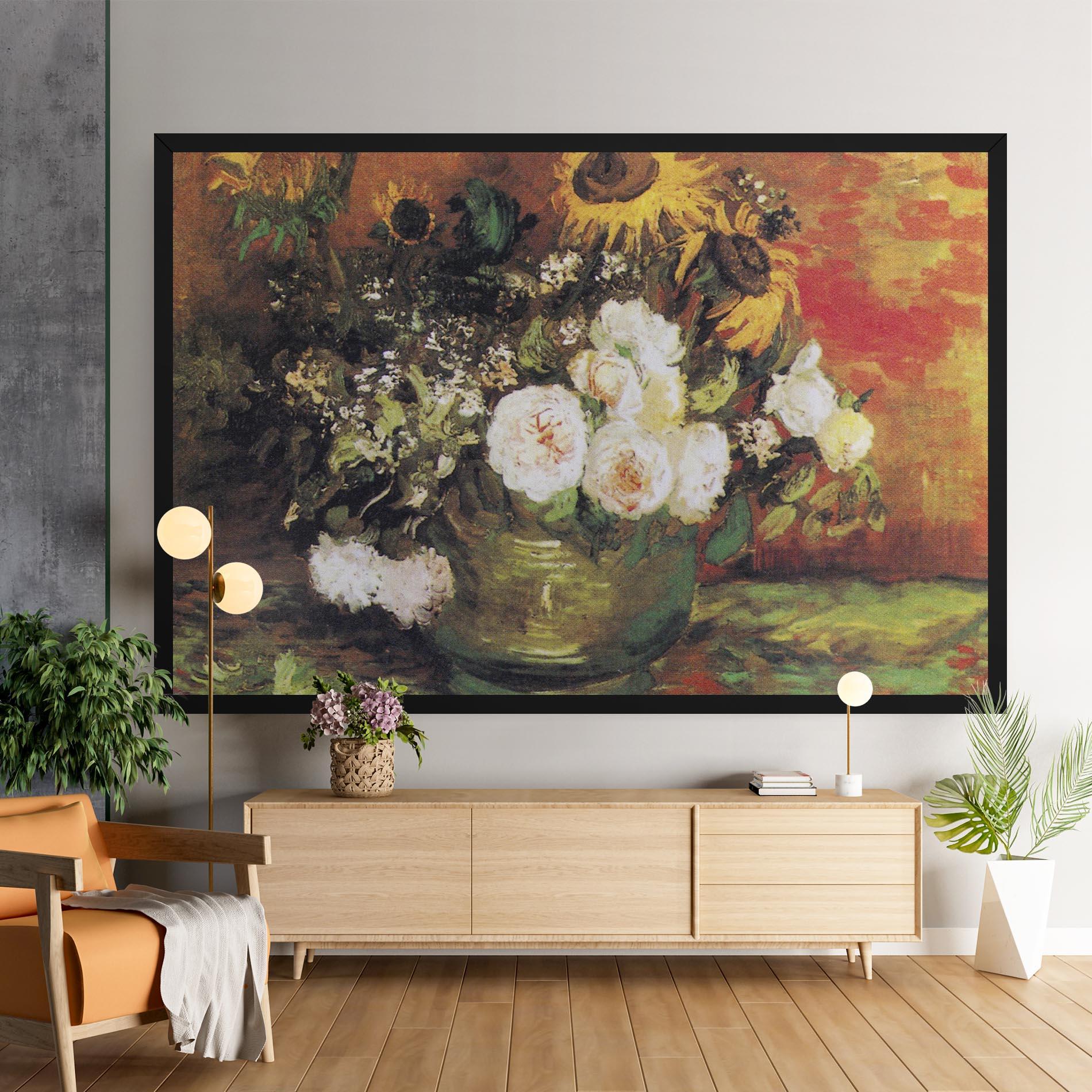 Tablou Canvas Bowl With Sunflowers mockup 9
