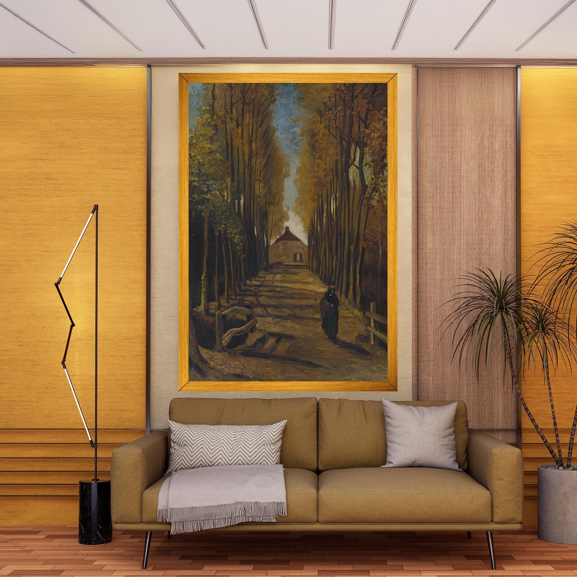 Tablou Canvas Avenue Of Poplars Autumn mockup 9