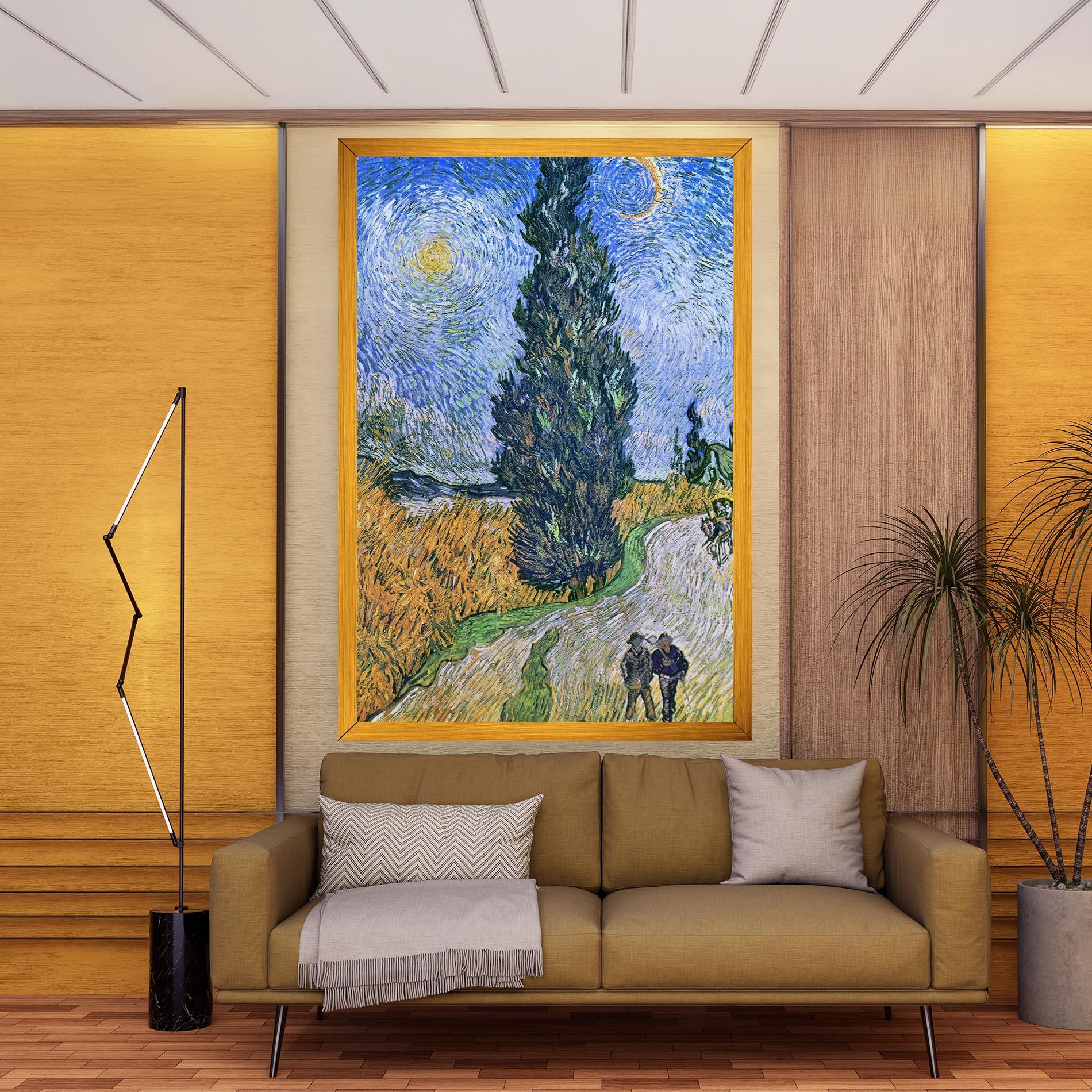 Tablou Canvas Road With Cypress mockup 9