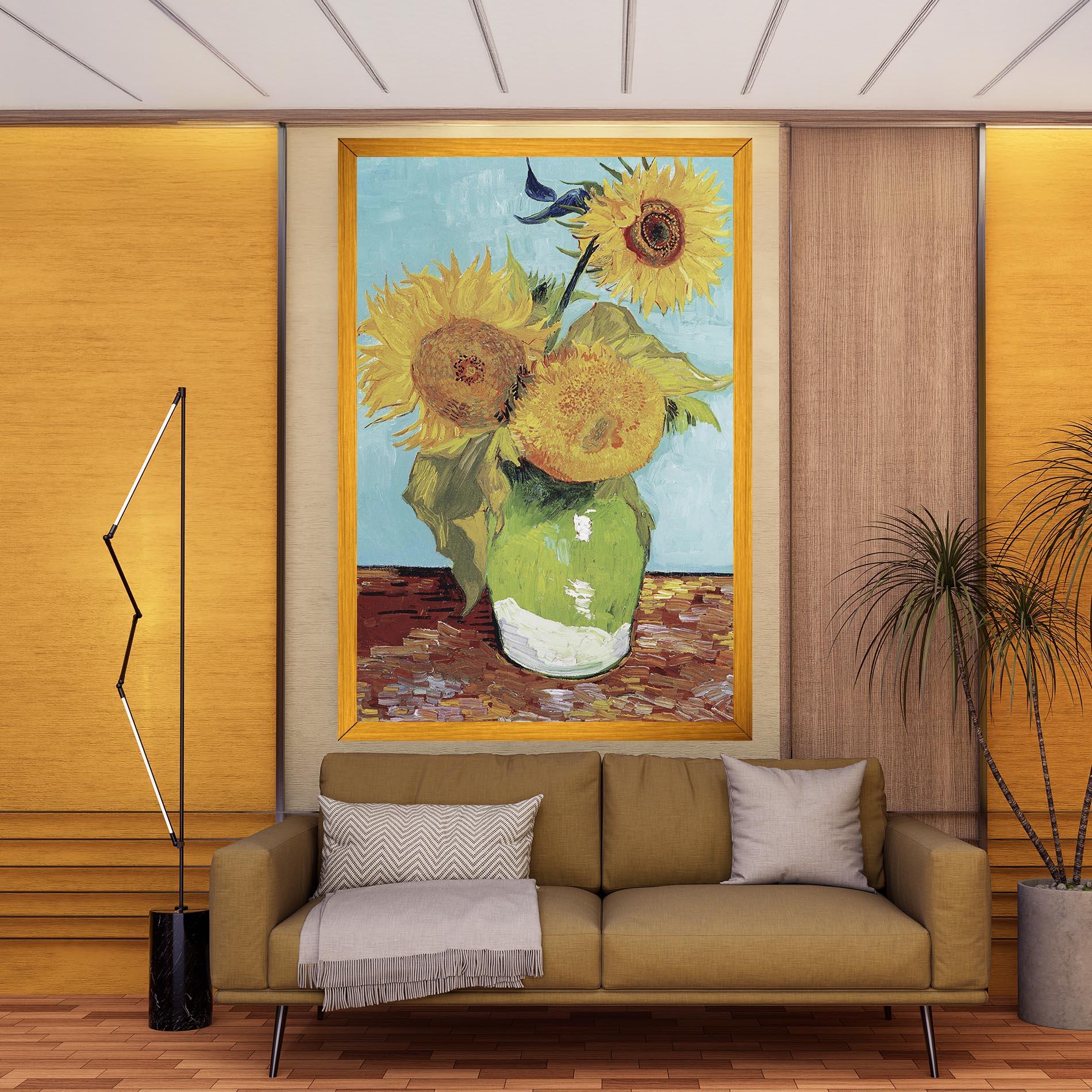 Tablou Canvas Three Sunflowers mockup 9