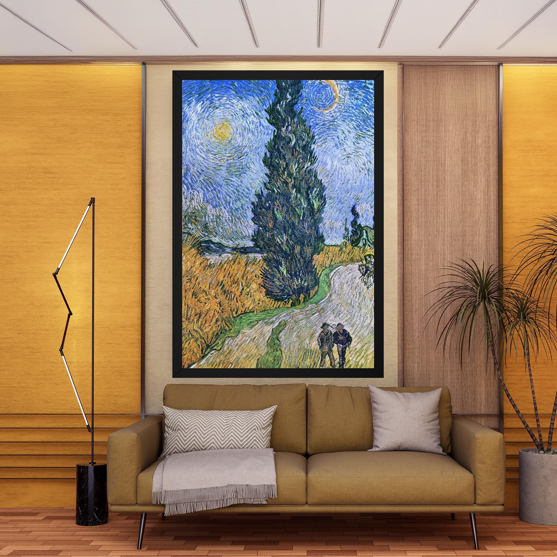 Tablou Canvas Road With Cypress mockup 9