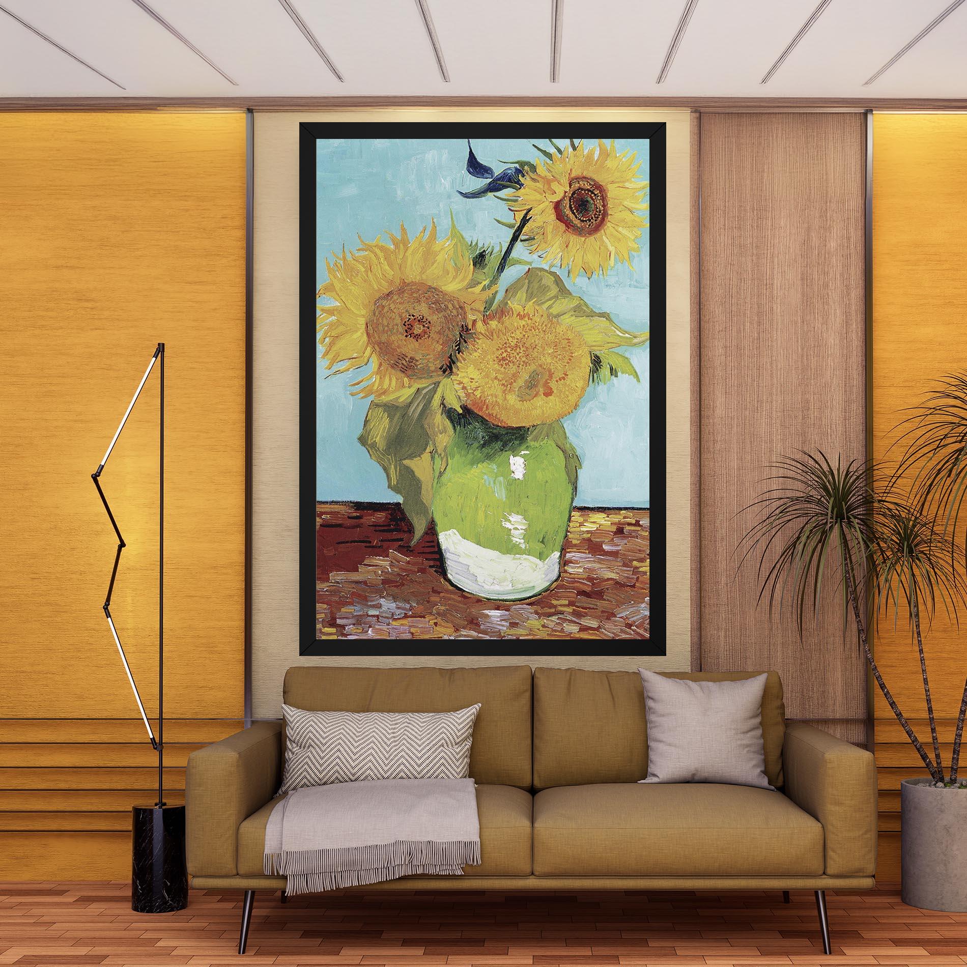 Tablou Canvas Three Sunflowers mockup 9