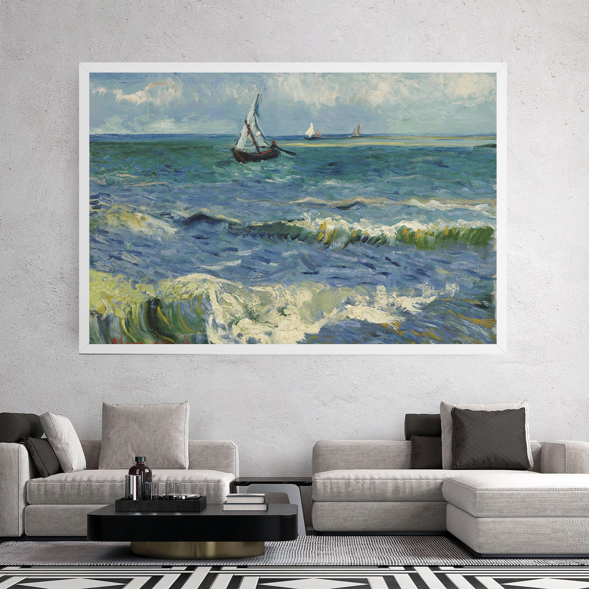 Tablou Canvas Zeegezicht Saintes Maries mockup 2