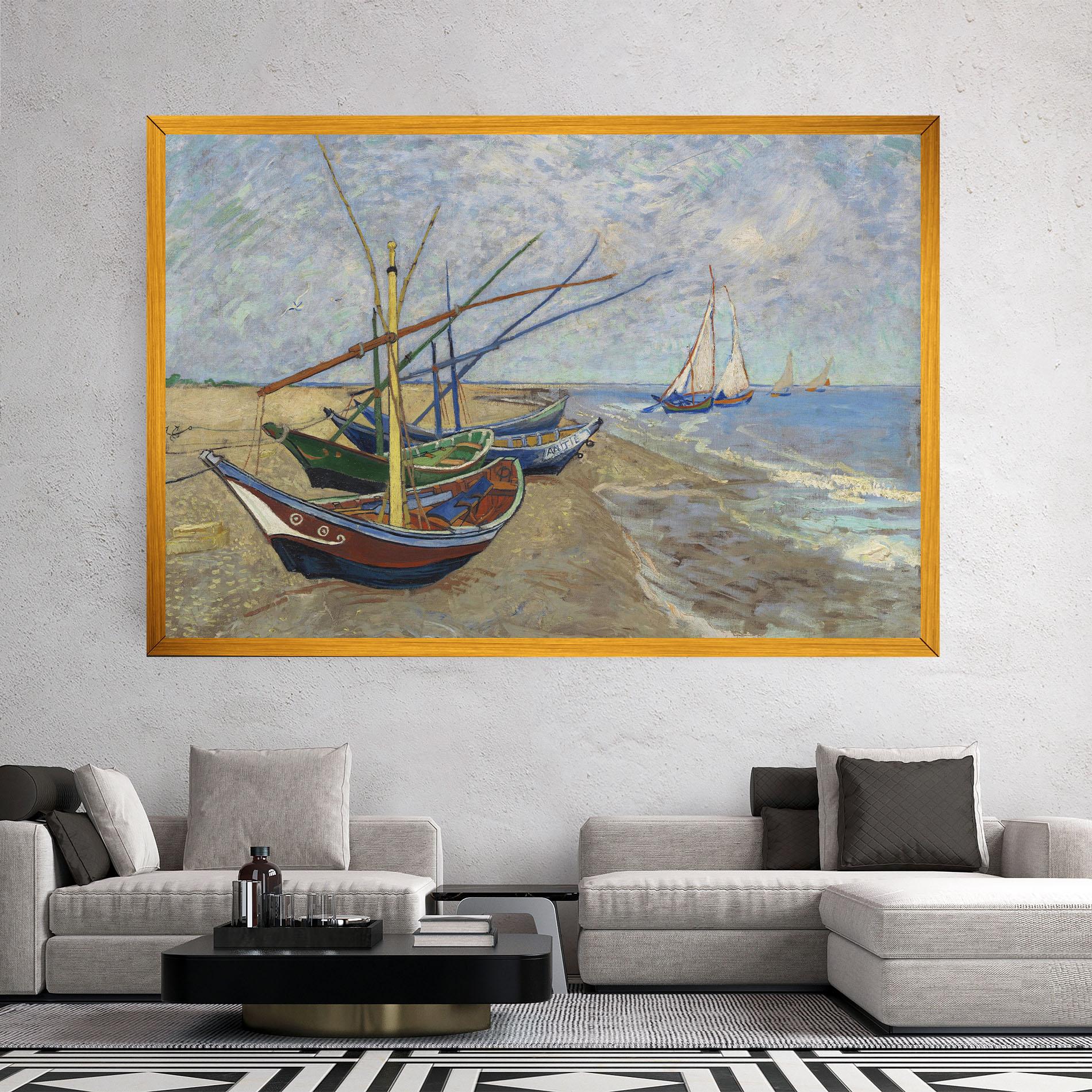 Tablou Canvas Boats Beach mockup 2