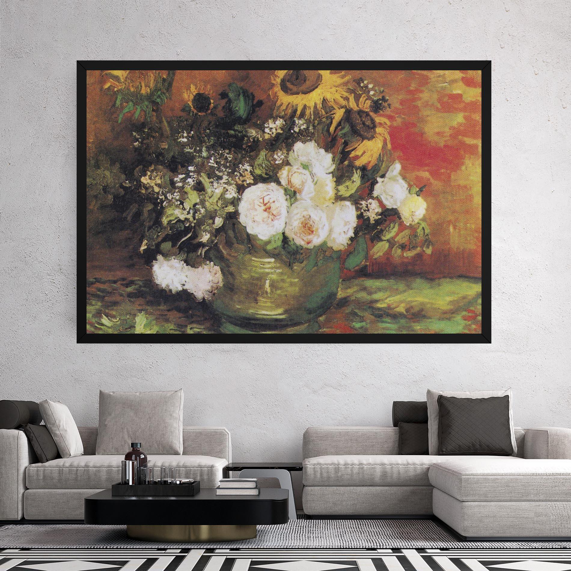 Tablou Canvas Bowl With Sunflowers mockup 2