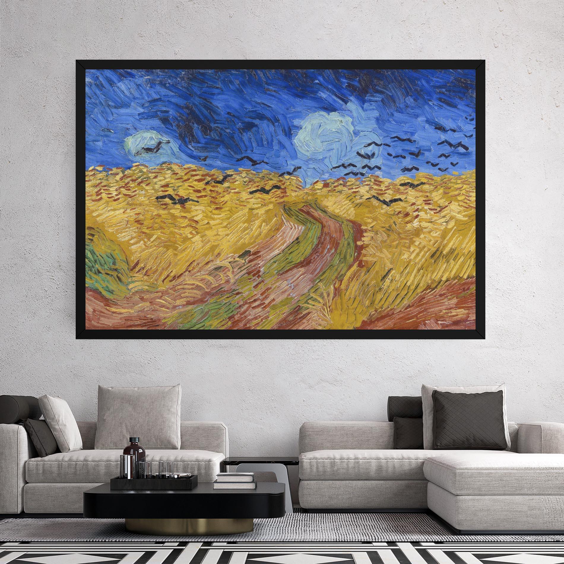 Tablou Canvas Wheatfield Crows mockup 2