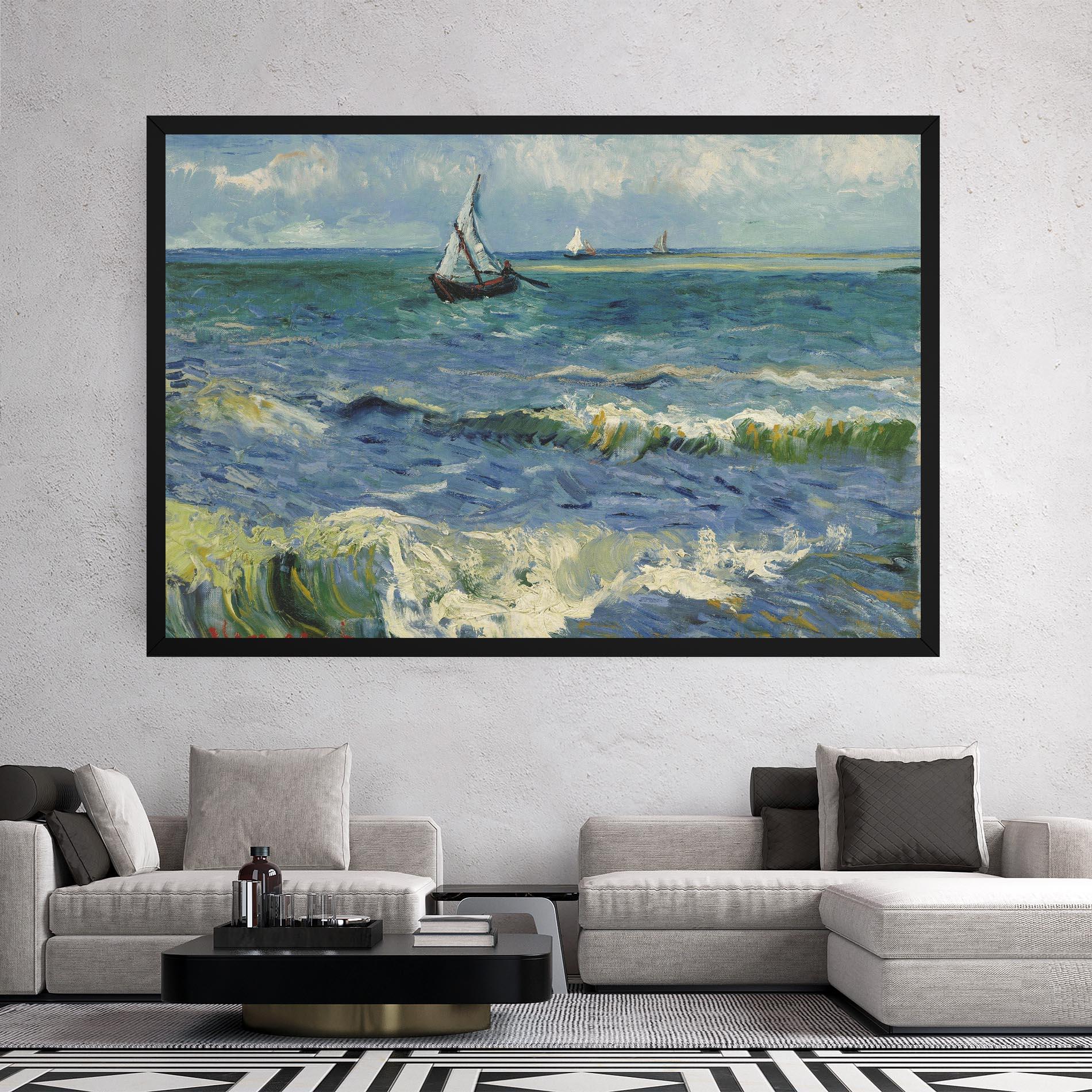 Tablou Canvas Zeegezicht Saintes Maries mockup 2