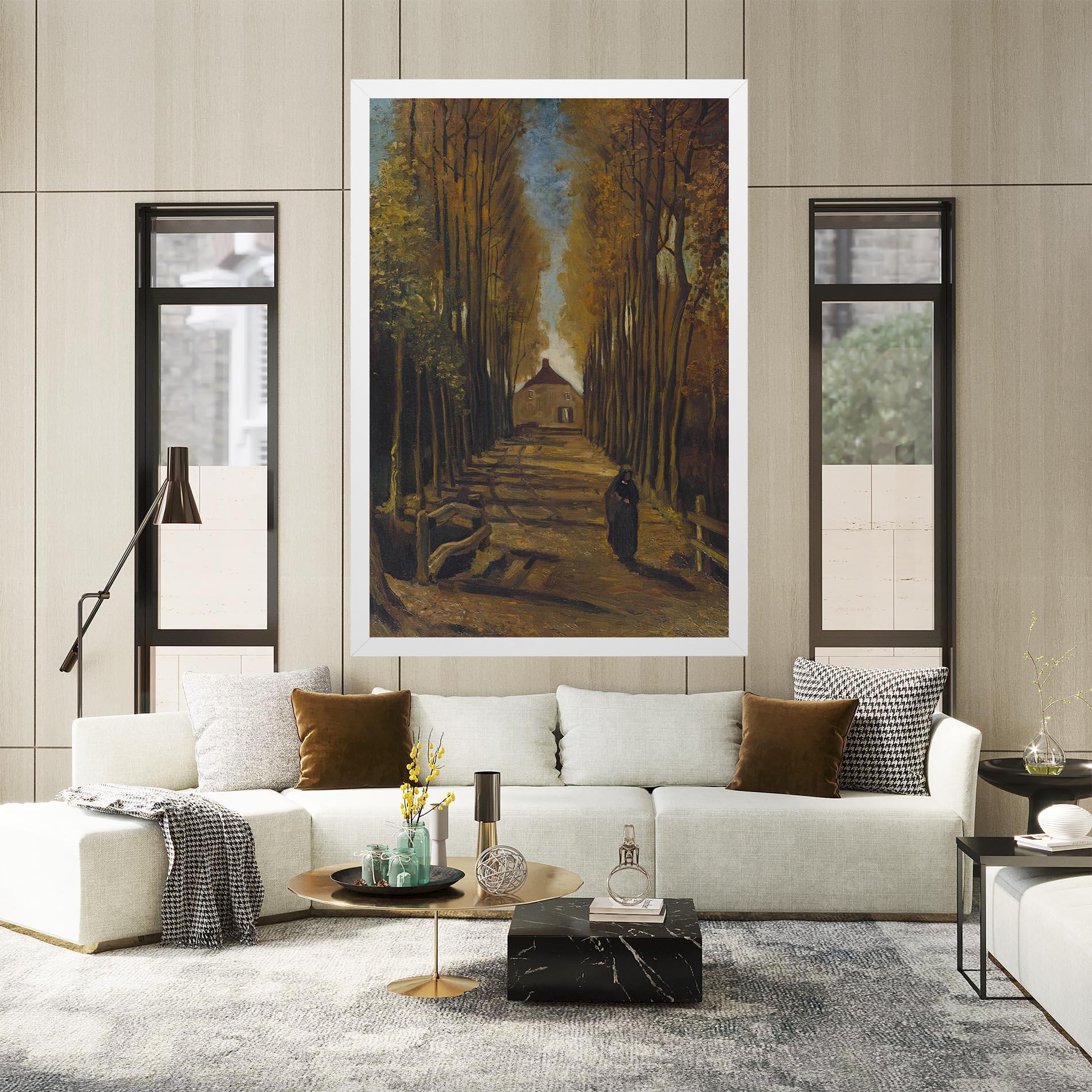 Tablou Canvas Avenue Of Poplars Autumn mockup 2