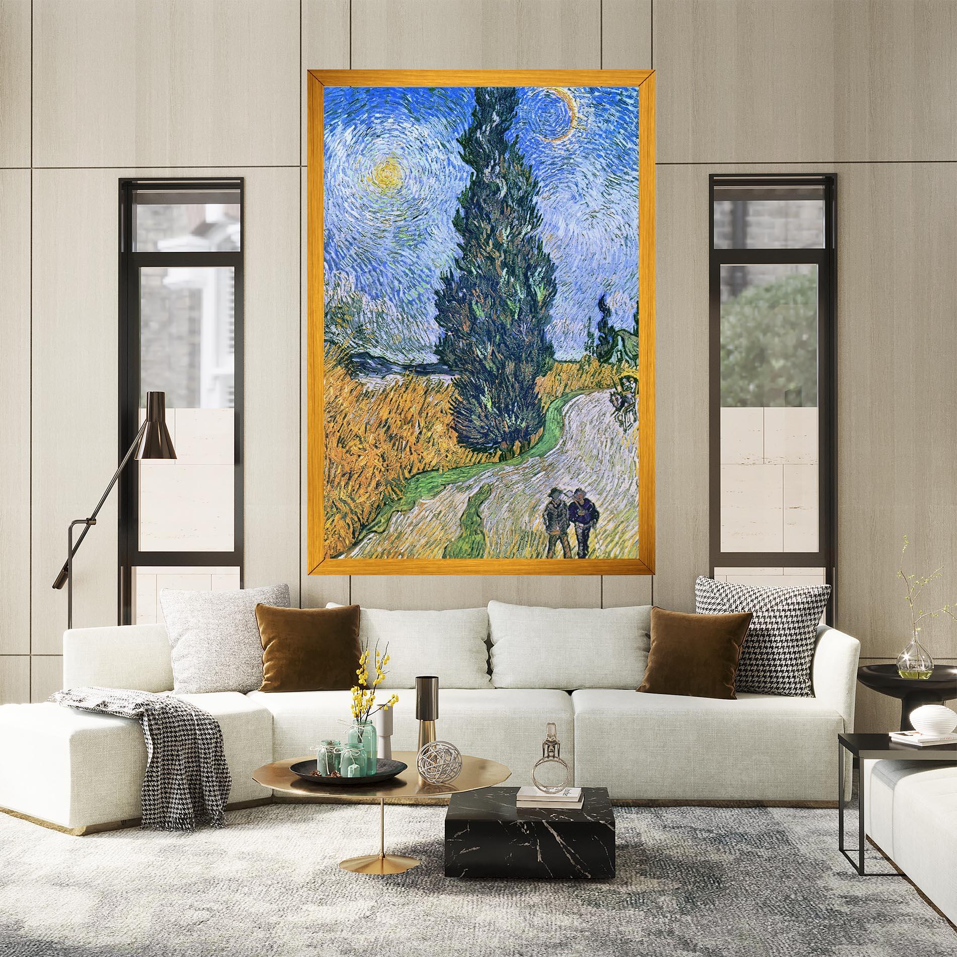 Tablou Canvas Road With Cypress mockup 2