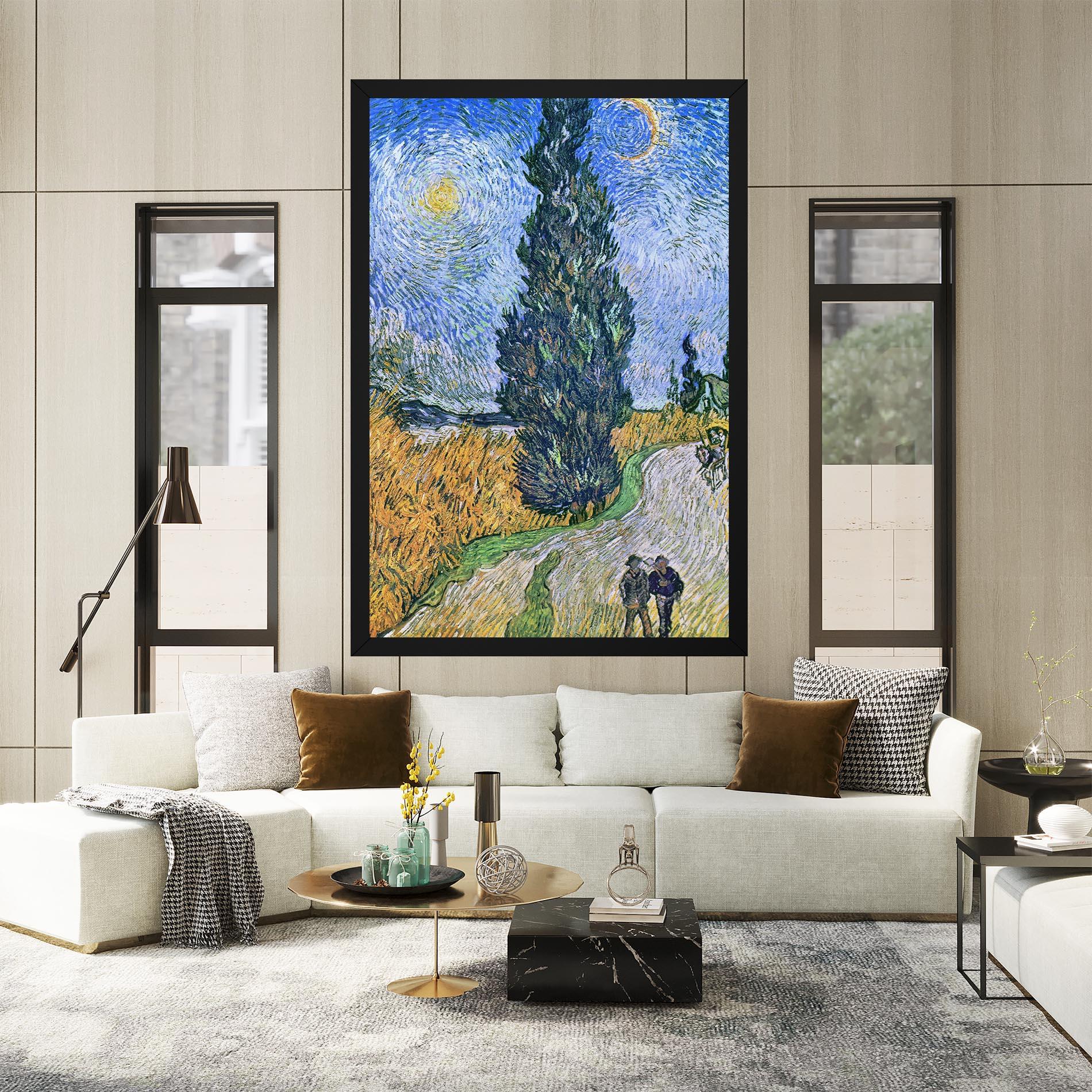 Tablou Canvas Road With Cypress mockup 2