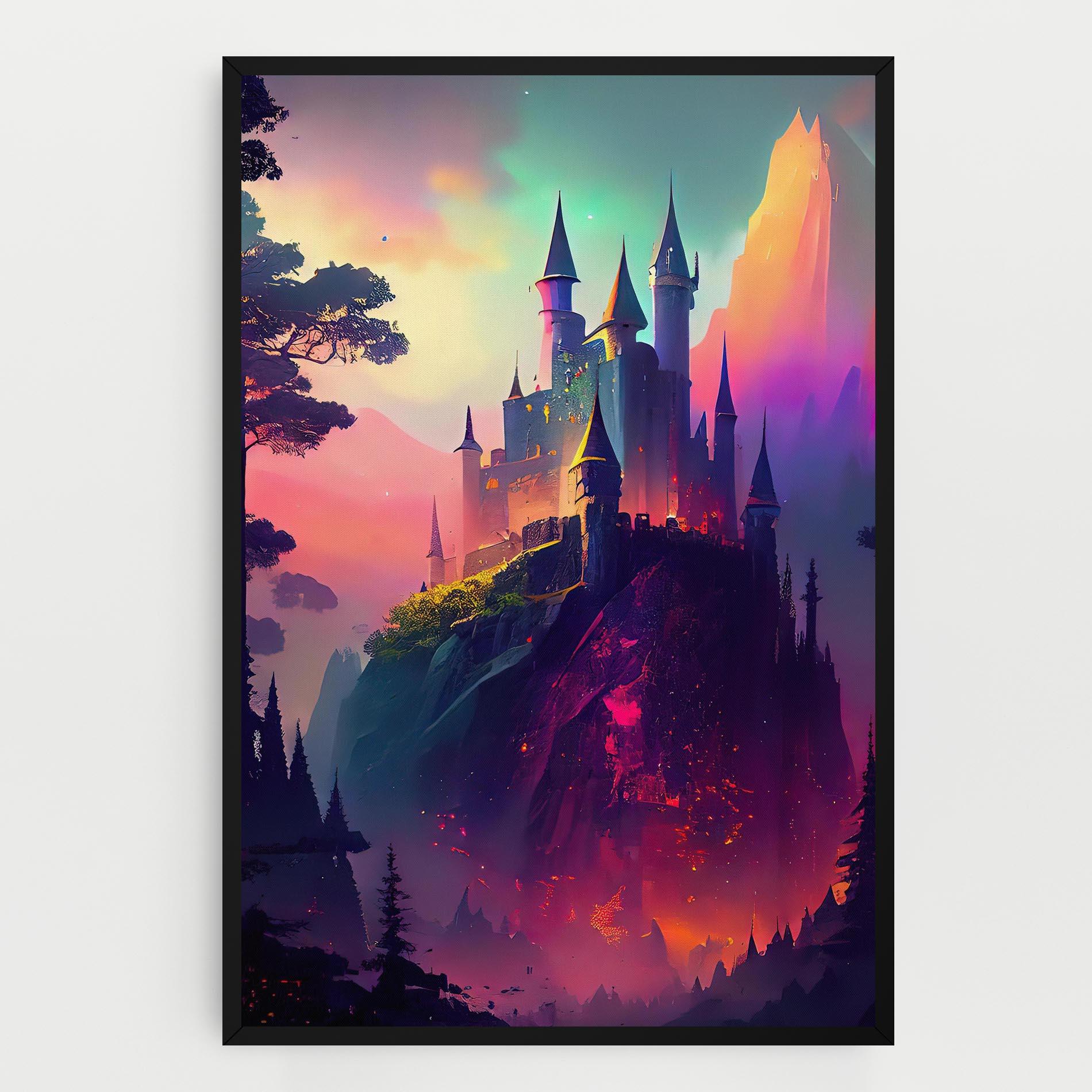 Tablou Canvas Purple Orange Castle mockup 0